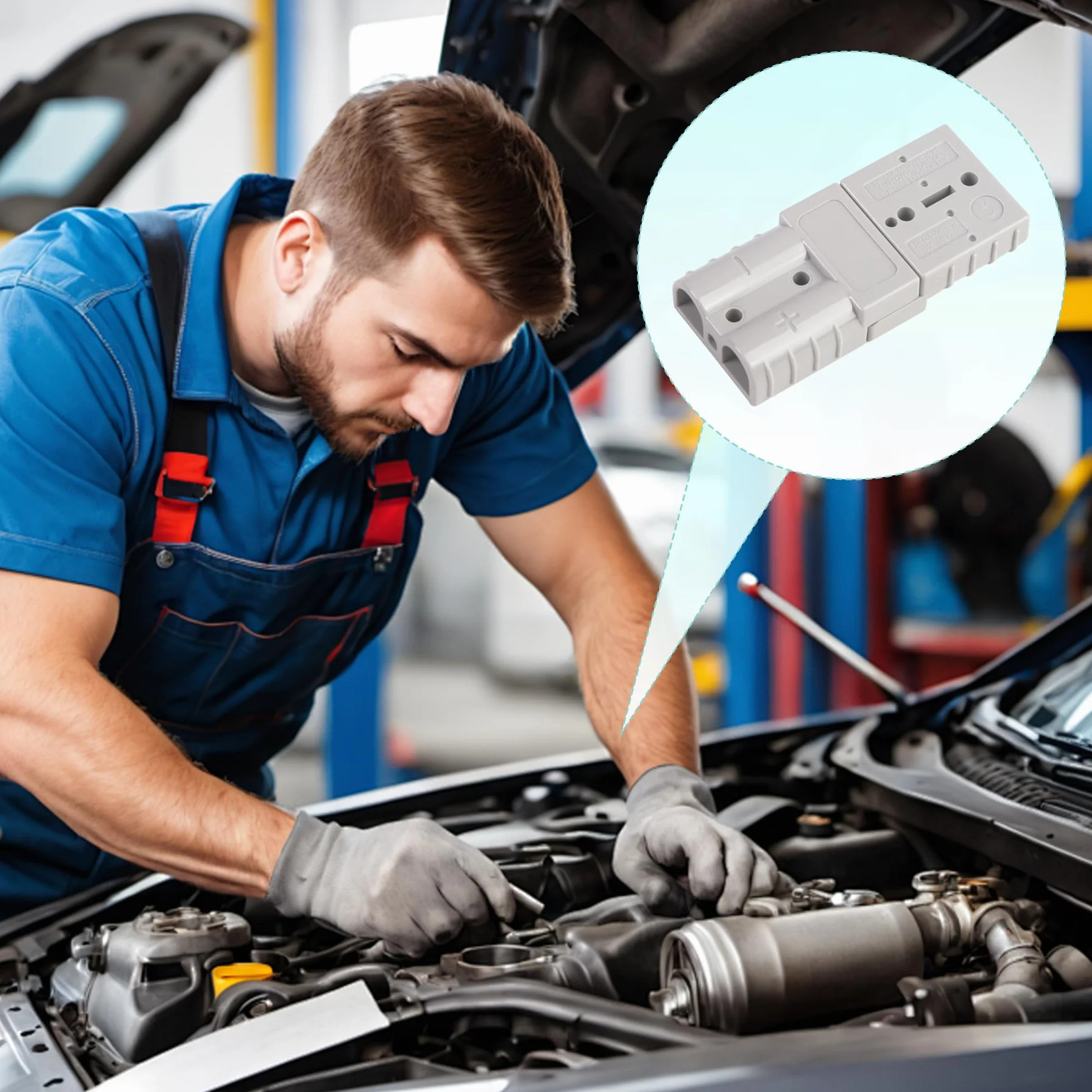 Anderson wtyczka 50 A, 600 V, przyłącze akumulatora Quick Connect, wtyczka do akumulatora z 12 zaciskami miedzianymi, Fiche de Batterson 50 A do samochodów, przyczep kempingowych, wózków elektrycznych