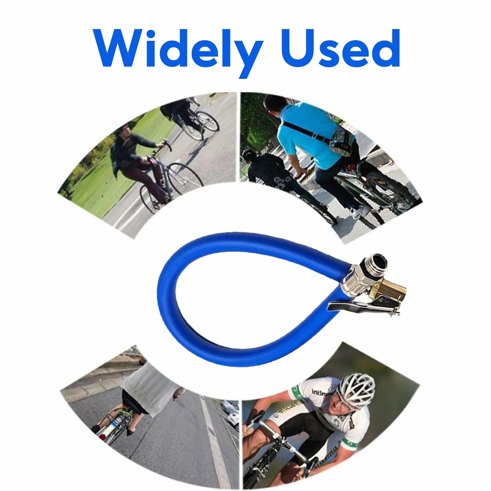 2 sztuki węży do pompowania opon pneumatycznych, wąż do pompowania opon, ciśnieniomierz, nakładka na rower, adapter wentylu samochodowego, gumowy, uniwersalny wąż do pompki