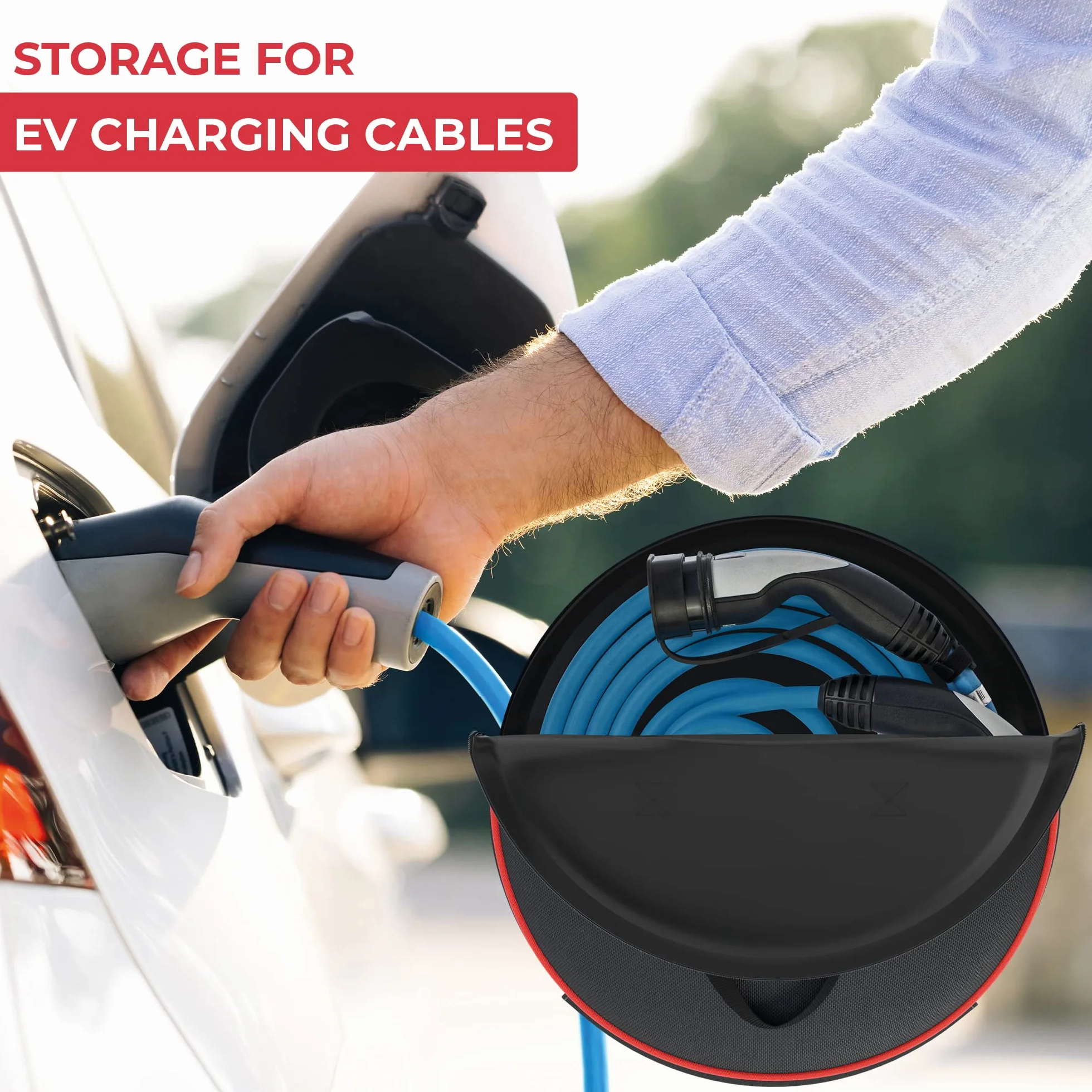 GADLANE Torba kablowa Caravane - Torba kablowa do ładowania samochodów elektrycznych do przyczep kempingowych - Torba do przechowywania Kabel ogrodowy na kable do ładowania EV, kable przedłużające
