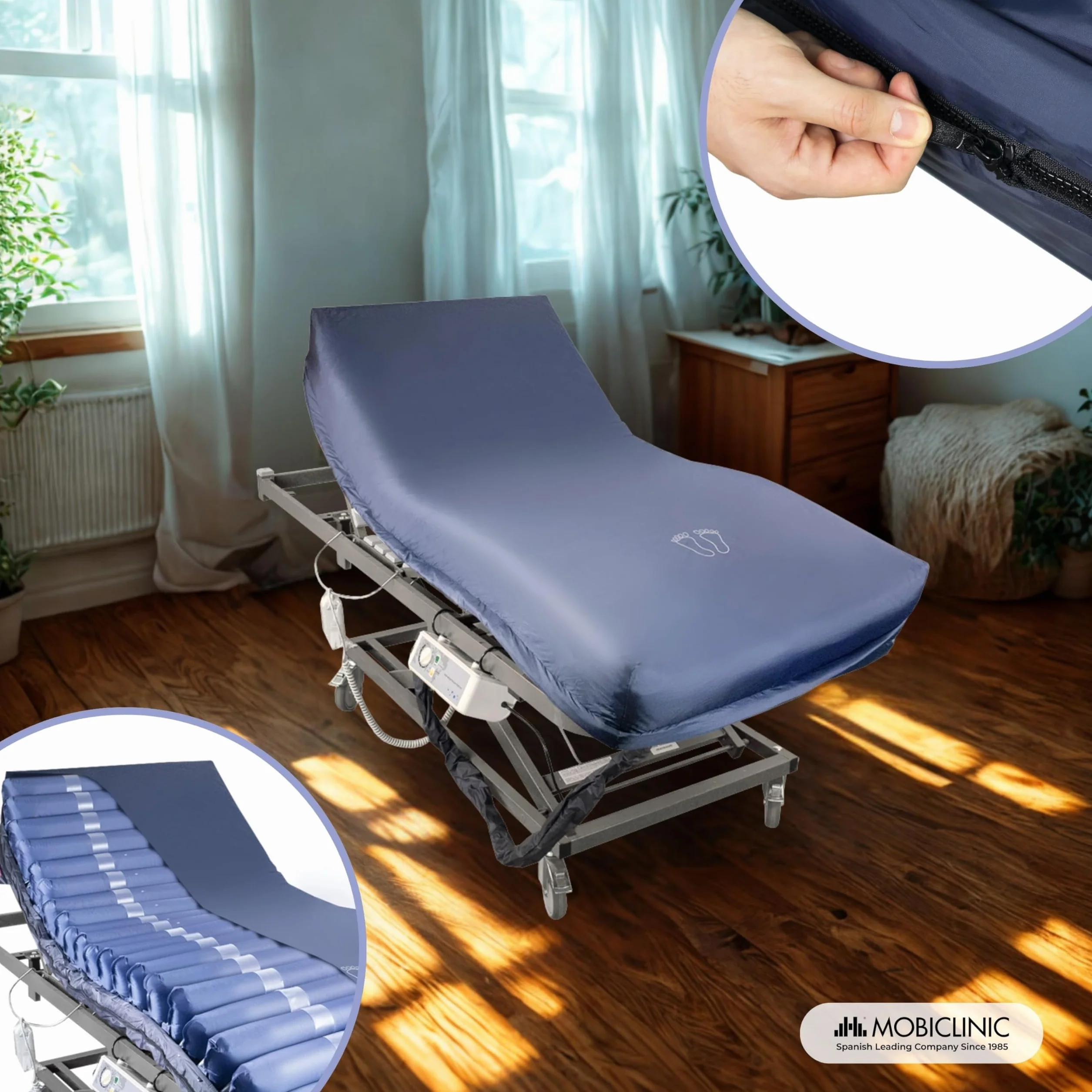 Mobiclinic Naprzemienny materac powietrzny 200x120x22 Mobi 4 plus 20 komór powietrznych Do odleżyn