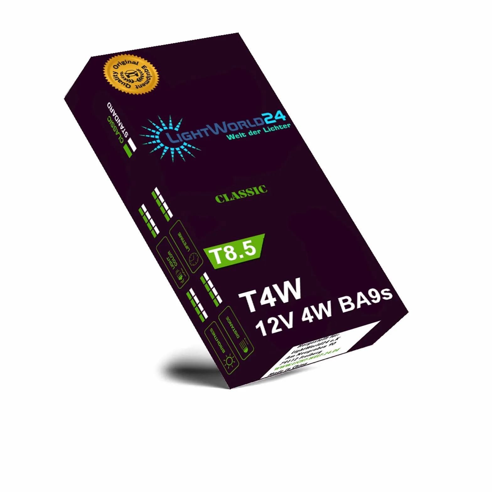 LIGHTWORLD24 10x T4W BA9s lampa postojowa lampa samochodowa 12V 4W gruszki światła parkingowe oświetlenie wnętrza oświetlenie wnętrza lampka sygnalizacyjna