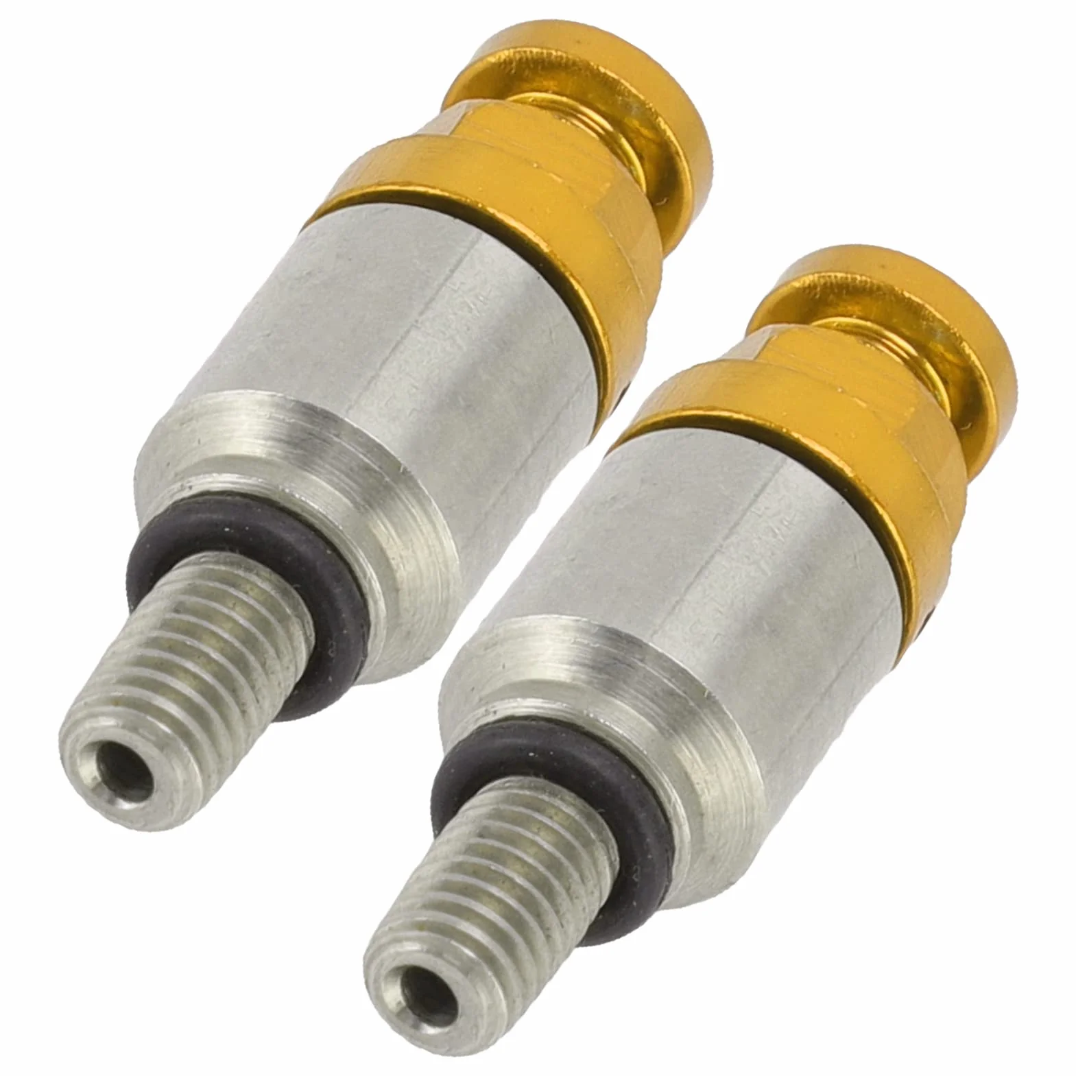 Zawór Nadmiarowy Odpowietrznika Widelca, 2 Szt. M5x0.8 ze Stopu Aluminium Widelec Odpowietrznik Powietrza Wymiana Zaworu Nadmiarowego dla CRF150R CR125R CR250R CRF250R(Żółty)