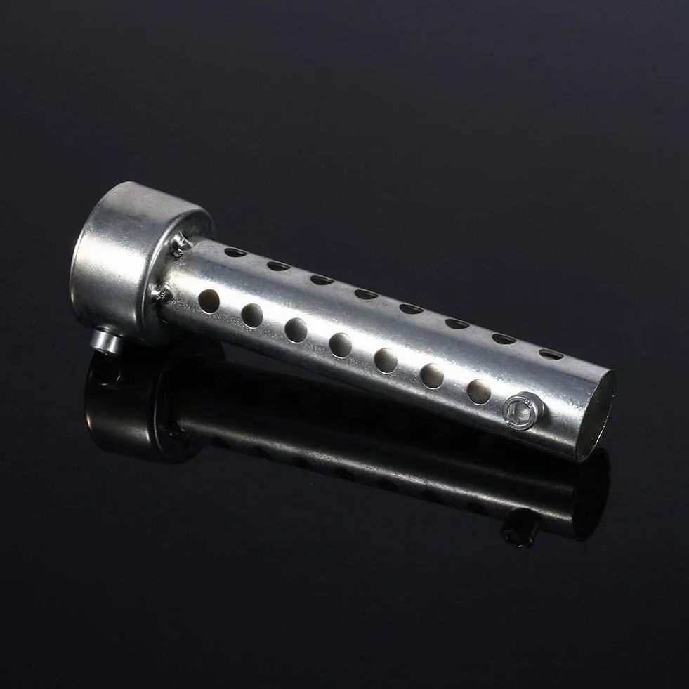 Qiilu Tłumik motocyklowy, uniwersalna rura wydechowa motocykla, wkładka tłumika deflektora DB Killer, pasuje do rury wydechowej 35 mm / 42 mm / 45 mm srebrny (42 mm)