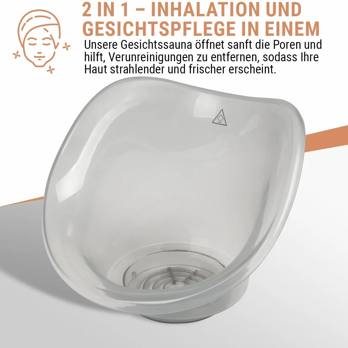 Clatronic GS 3656 Sauna do Twarzy z Inhalatorem i Nasadką Aromatyczną, Biały
