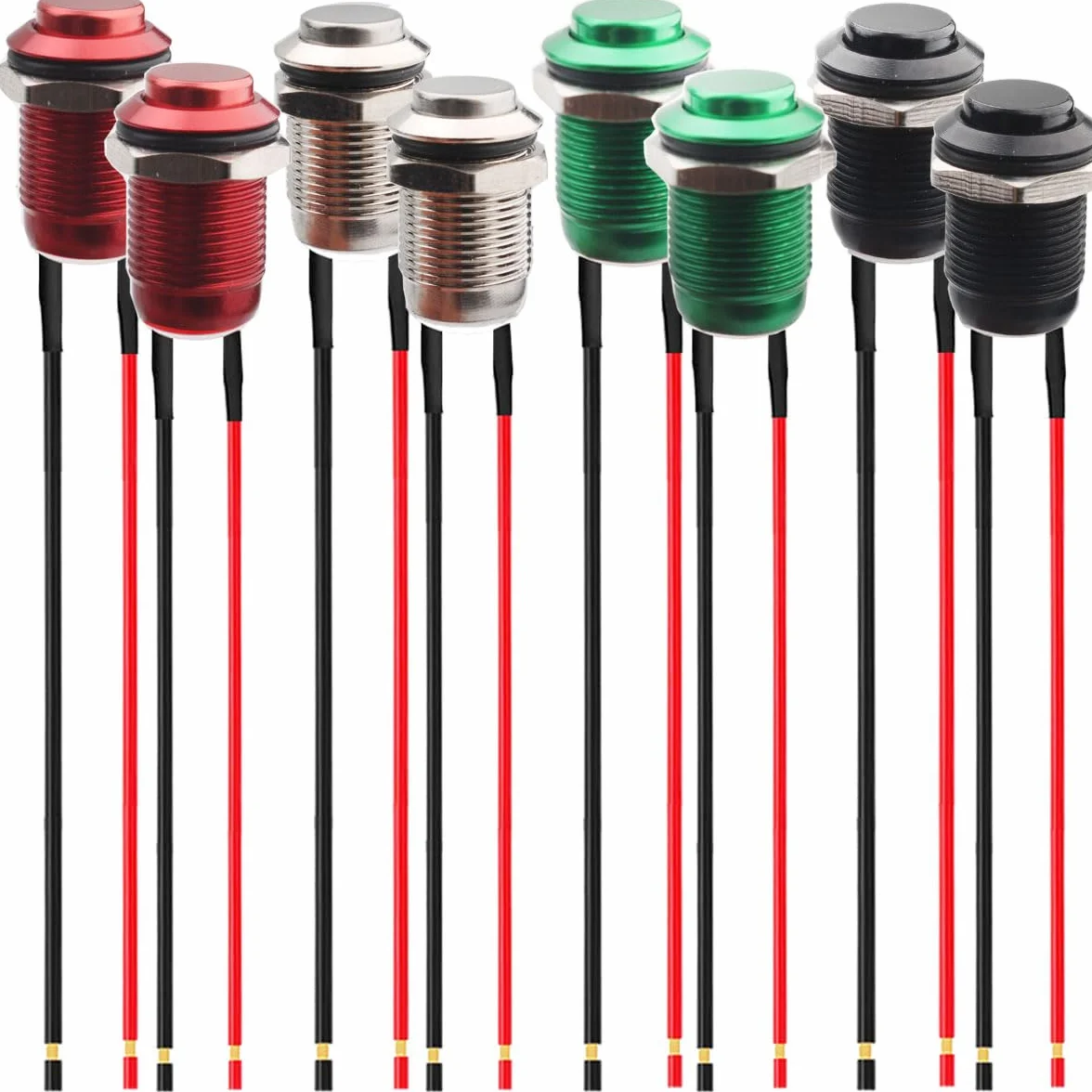 RUNCCI-YUN chwilowy wodoodporny przycisk ze stali nierdzewnej 12 mm 12 V 2 A okrągły przycisk włączania/wyłączania