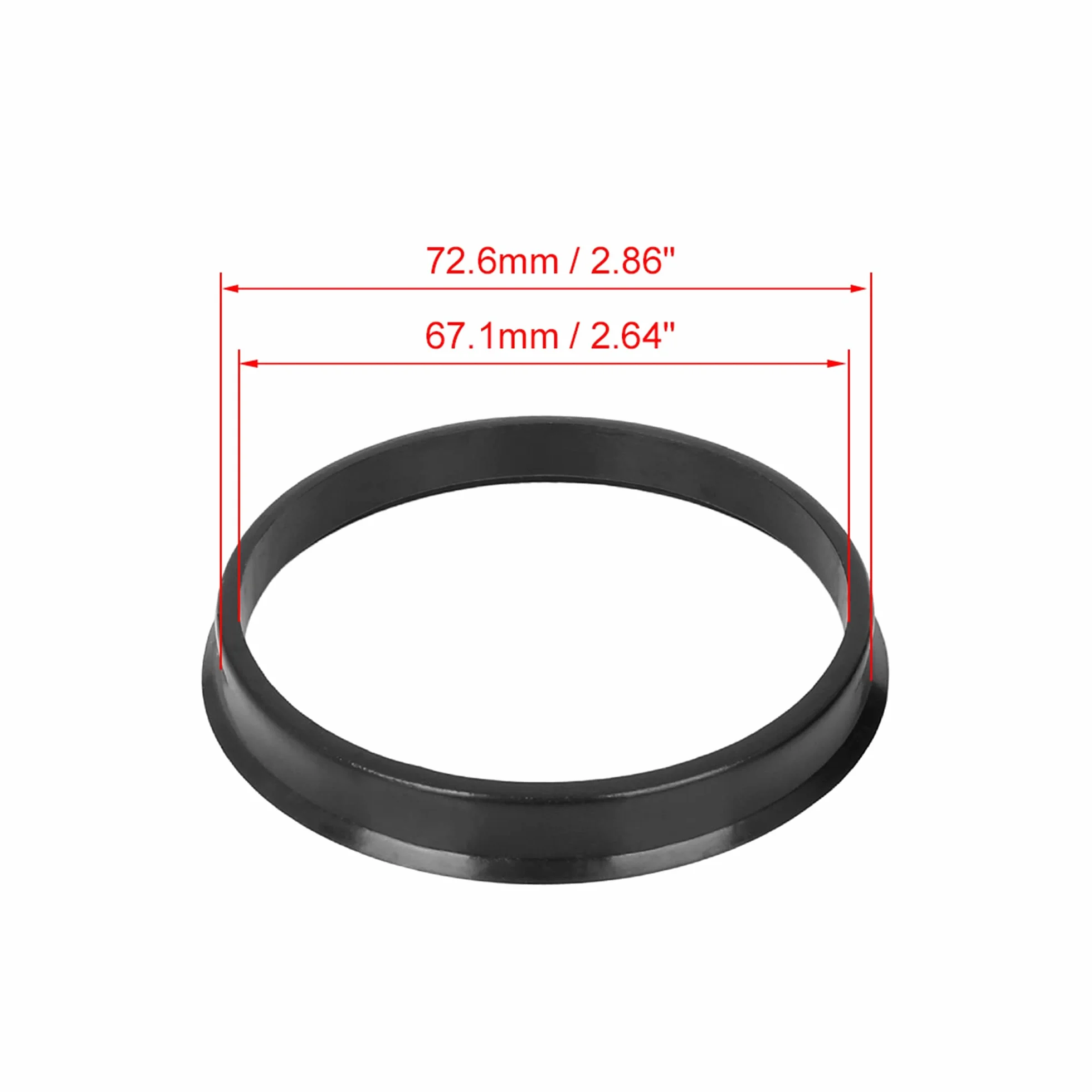 X AUTOHAUX 4 szt. piasty kół z tworzywa sztucznego, pierścienie centrujące do piasty koła 72,6-67,1 mm, czarne