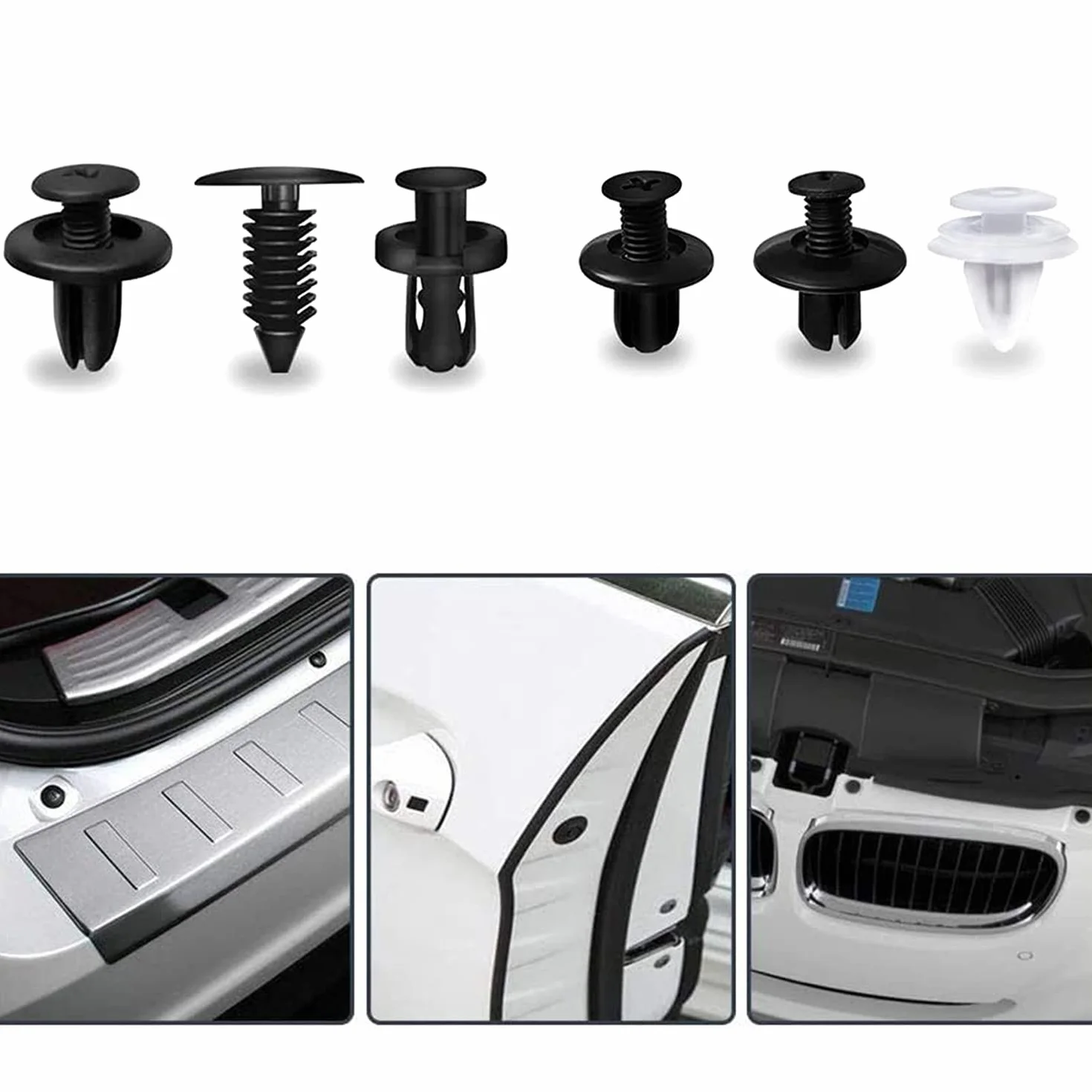 125 sztuk Nity Plastikowe, Uniwersalne Auto Nity Plastikowe Klipy Nit Trim Clamp Drzwi Samochodowe Zderzak Plastikowy Panel Sealing Strip Stałe Klipy z Demontaż Narzędzie
