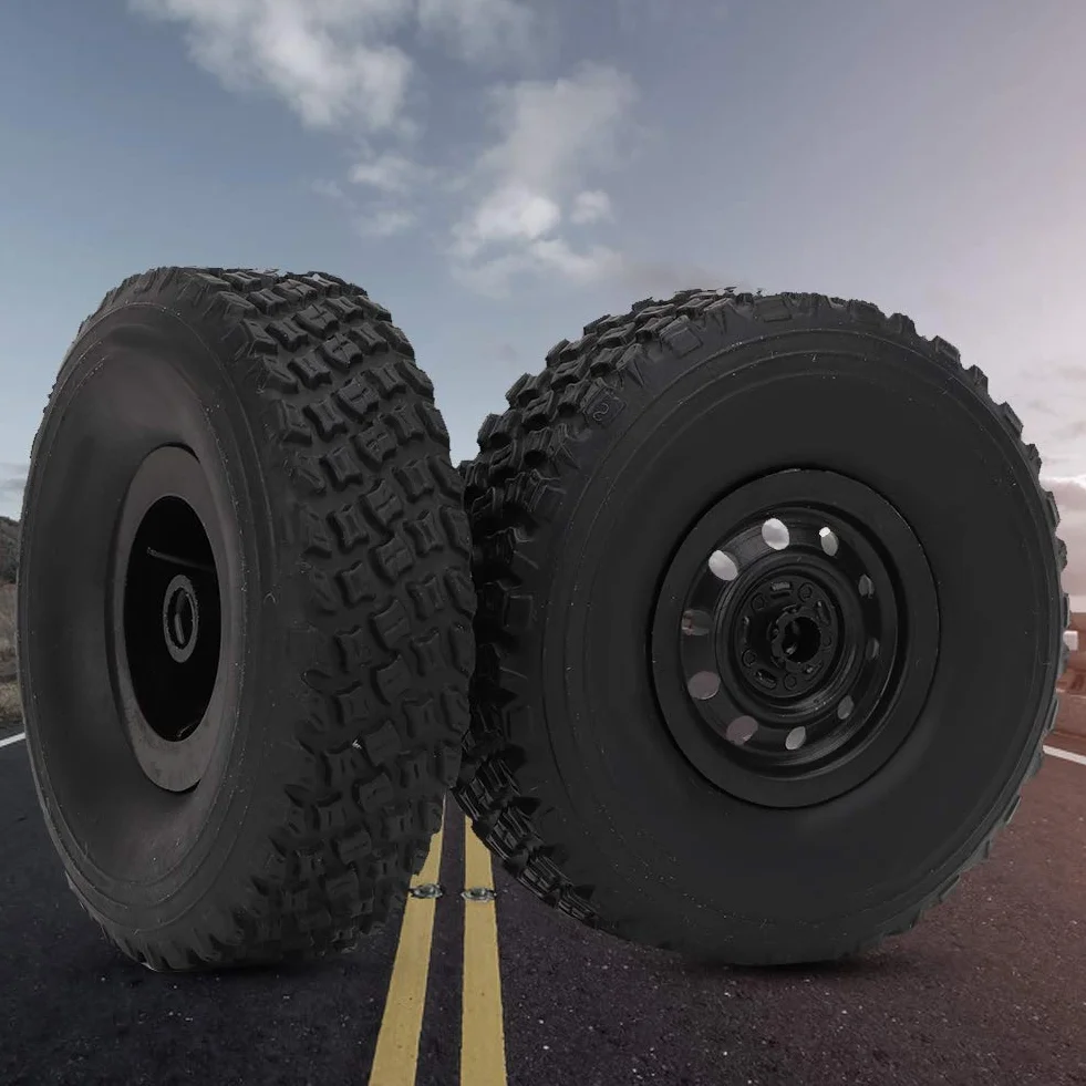 Tbest 4 szt. opona RC, 1/16 RC Gąsienicowa Ciężarówka terenowa Gumowe opony RC Odporne na zużycie Opona do kół Pasuje do C-34 1/16 4WD Military Truck