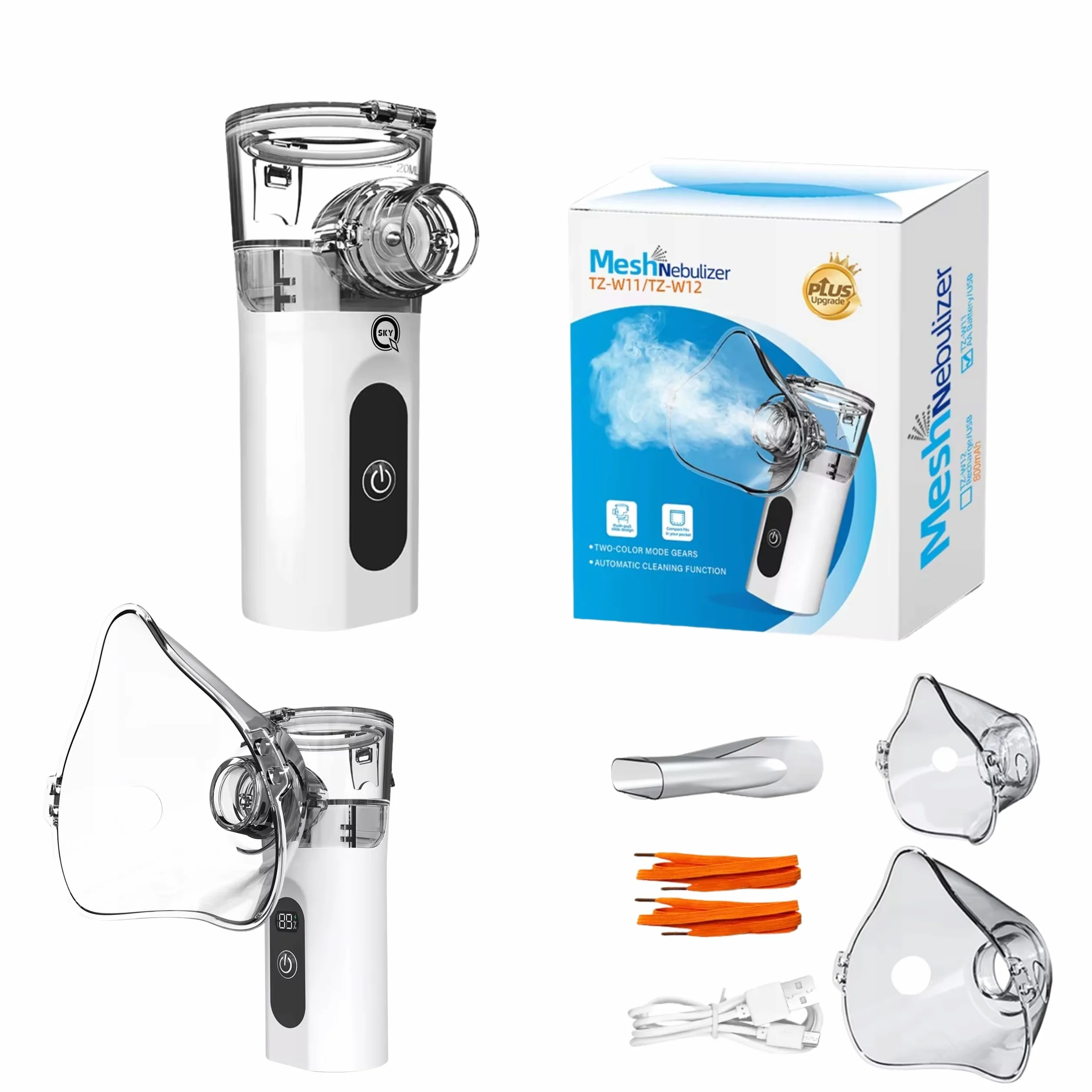 Inhalator Nebulizator Przenośny Cichy Akumulator QSKY dla Dzieci i Dorosłych