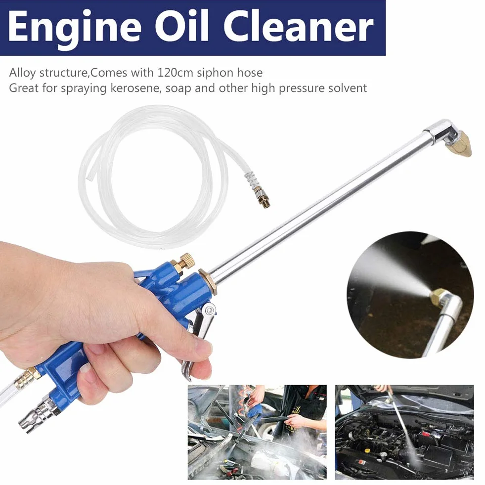 40Cm Car Water Cleaning Gun, Engine Cleaning Gun Solvent Air Sprayer Engine Cleaning Gun Engine Oil Cleaner Pneumatic Tool With 1.2M Hose