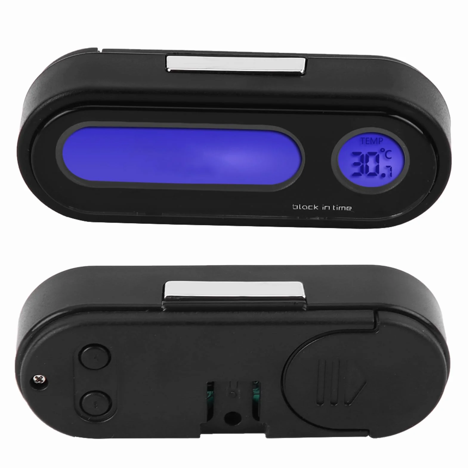 Wnętrze pojazdu samochodowego Mini elektroniczny zegar LED cyfrowy termometr woltomierz 2 w 1 modny wykwintny design wielofunkcyjny samochód biuro