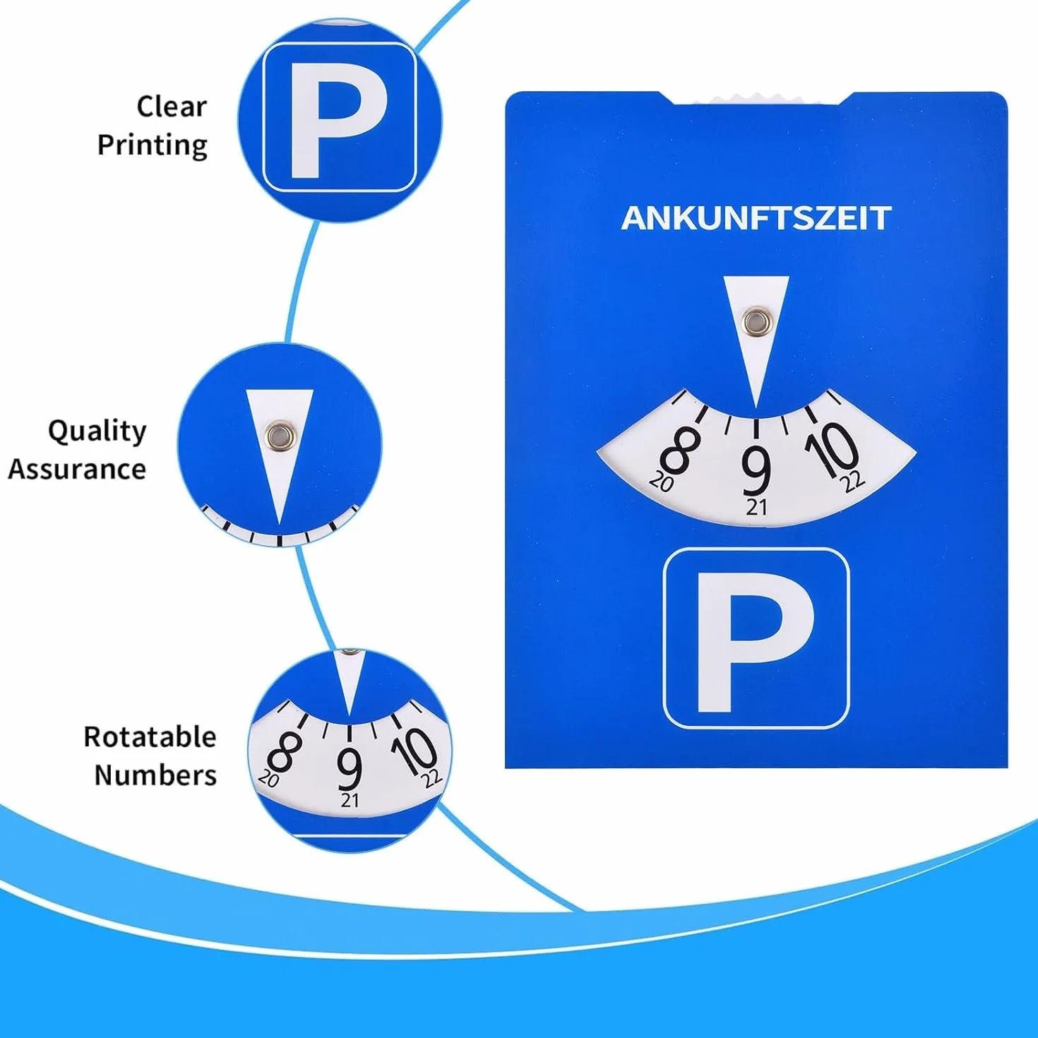10 sztuk Tarcza parkingowa z papieru 11x15cm Niebieska Tarcza parkingowa Samochodu Zegar parkingowy Dysk parkingowy Z papieru Dla pojazdów Samochodu Parkowanie Tarcza parkowania Zegar parkingowy