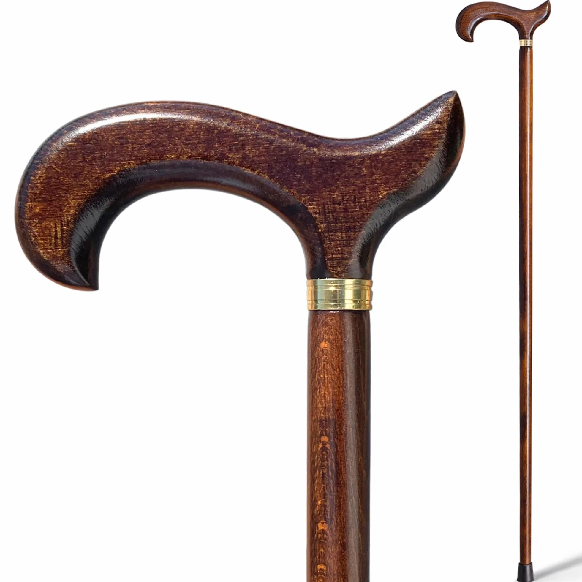 Elegancka laska dla seniorów z ciemnobrązowego drewna 92 cm