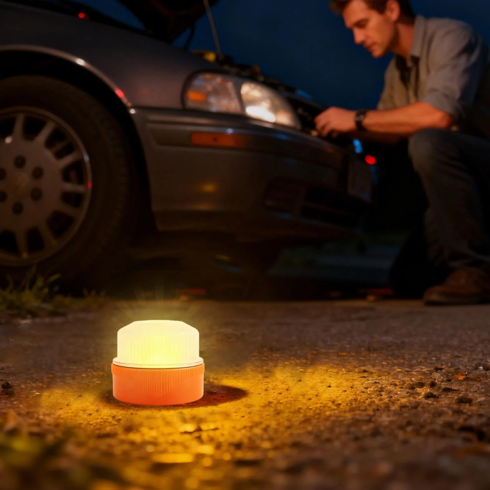 Światła Stroboskopowe LED - Magnetyczna Dwutrybowa LED Przenośna Akcesoria Samochodowe | Lampa Ostrzegawcza Samochodowa | dla Holowania Motocykla Przyczepy Kampera Pługu Śnieżnego Łodzi