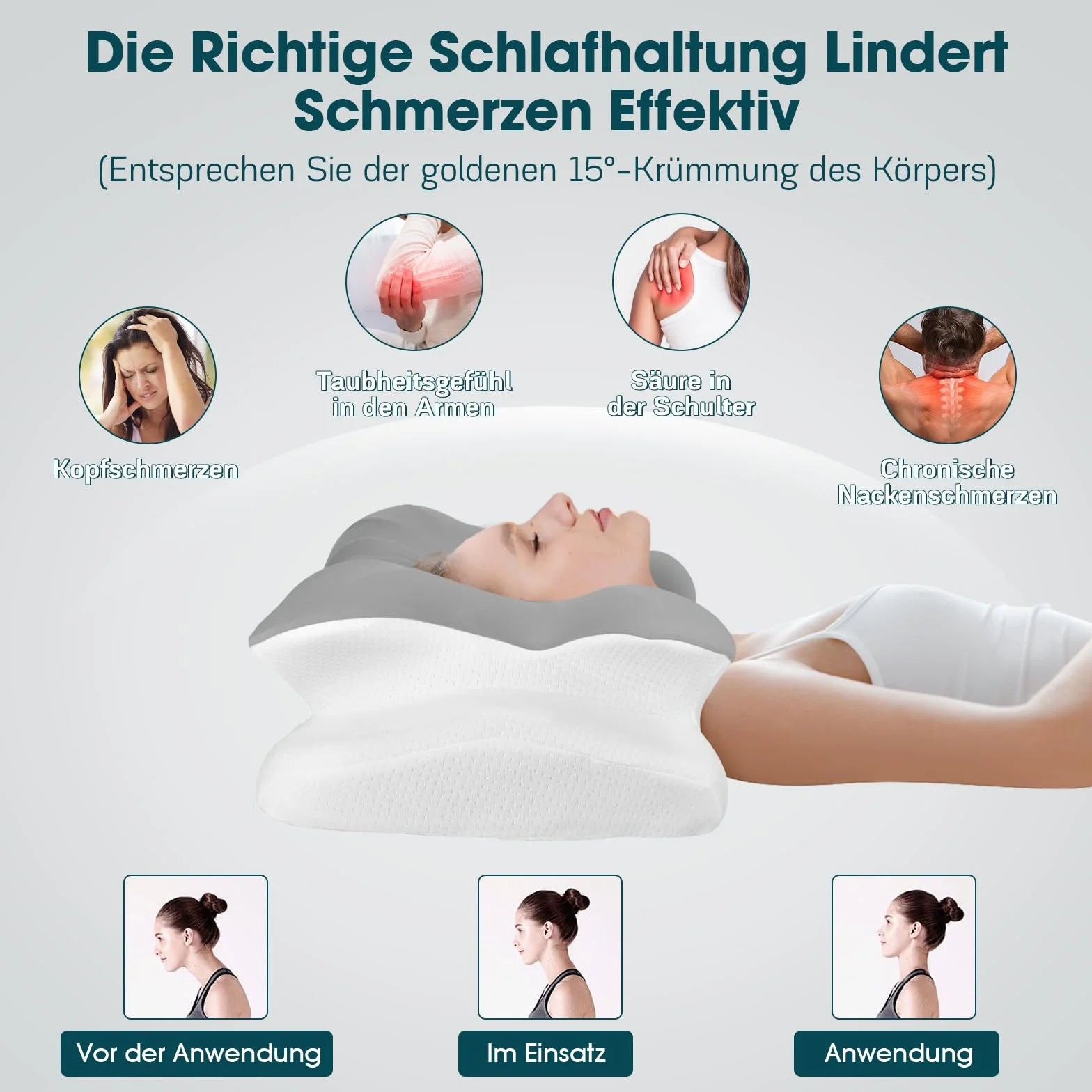 Poduszka pod kark z pianki z pamięcią kształtu ortopedyczna ergonomiczna