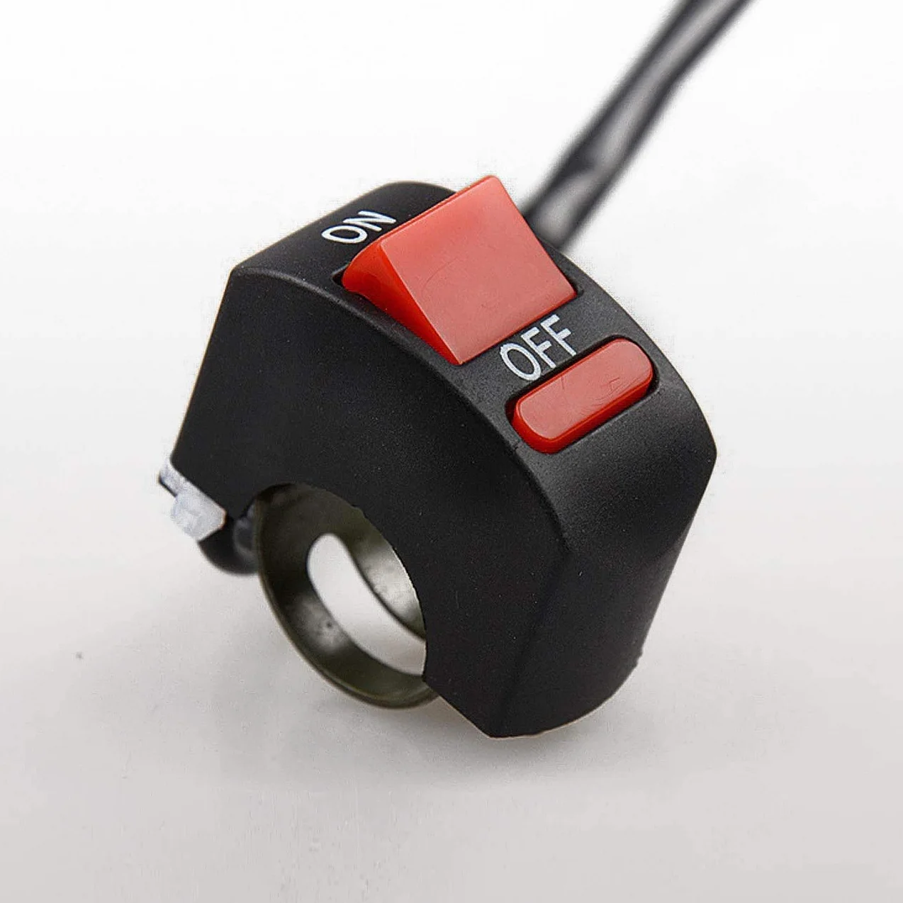 Greluma 2 sztuki przełączniki dźwigniowe na kierownicę motocykla Włącz/Wyłącz przycisk do tuningu rowerów i motocykli część na U5 U7 U2 LED reflektor skutera Elektromobil