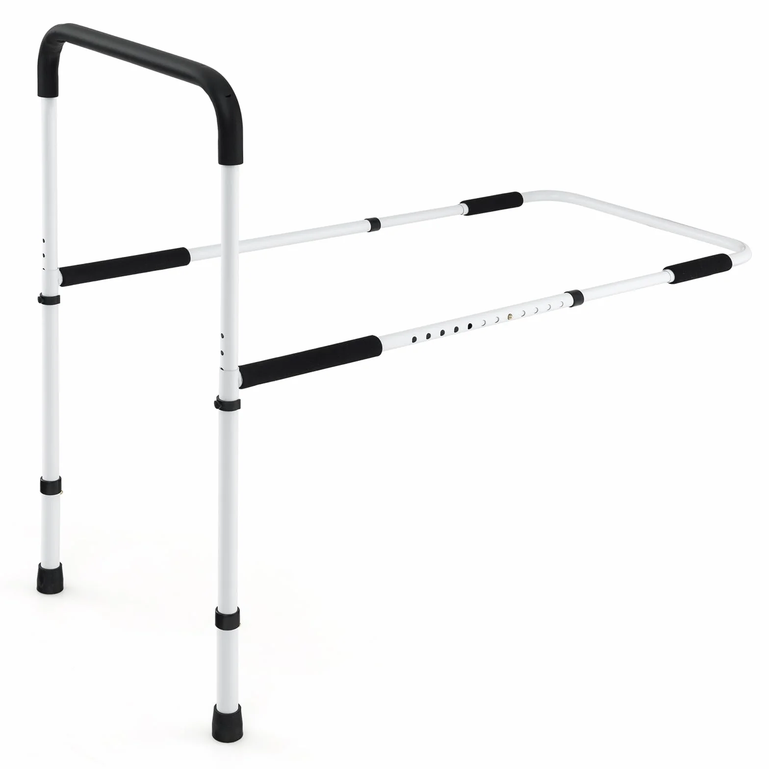 COSTWAY Balustrada łóżka regulowana do 160 kg, poręcz ochronna z uchwytem dla seniorów