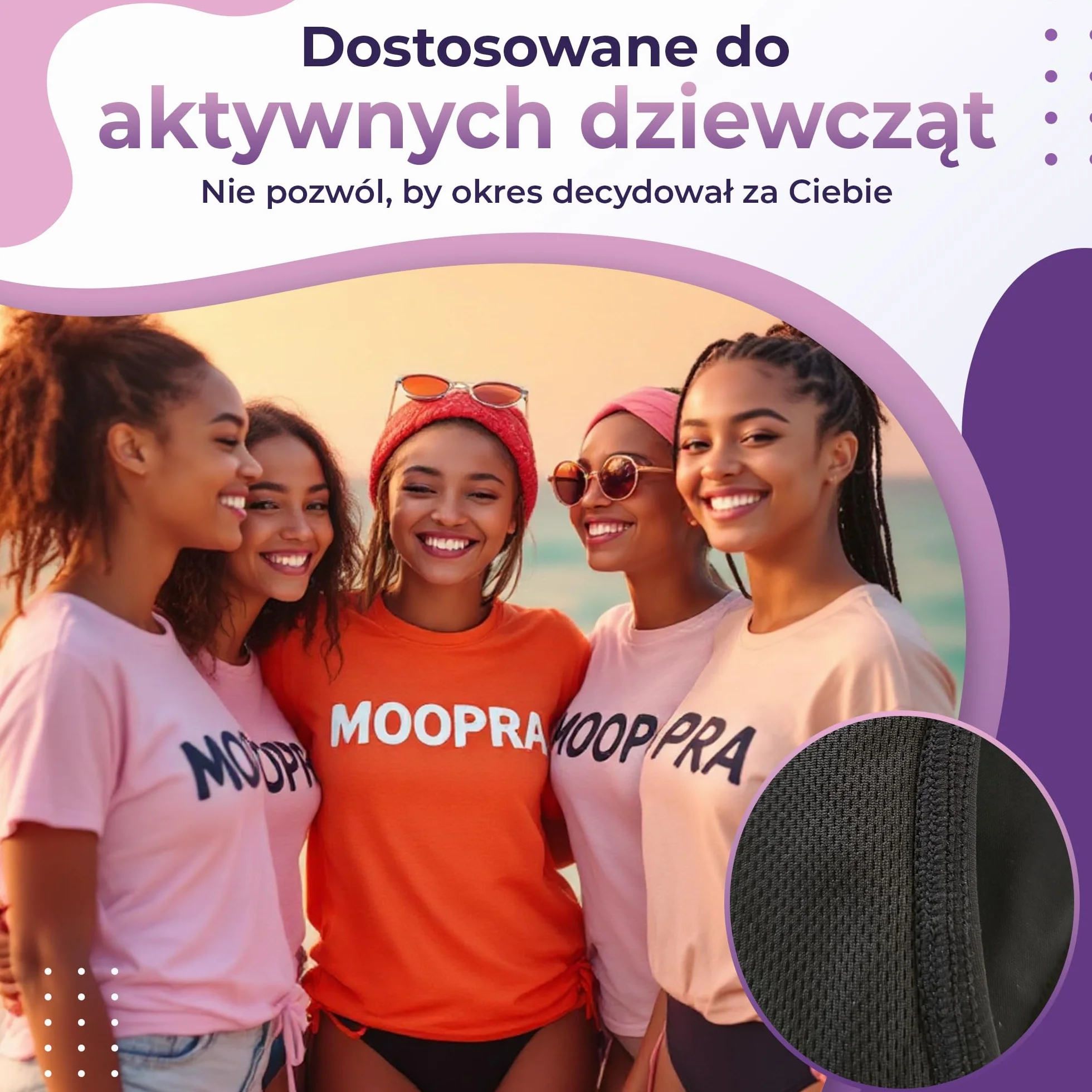 Strój Kąpielowy Menstruacyjny Damski AquaSecure Lekki Średni Przepływ Wielorazowy OEKO-TEX