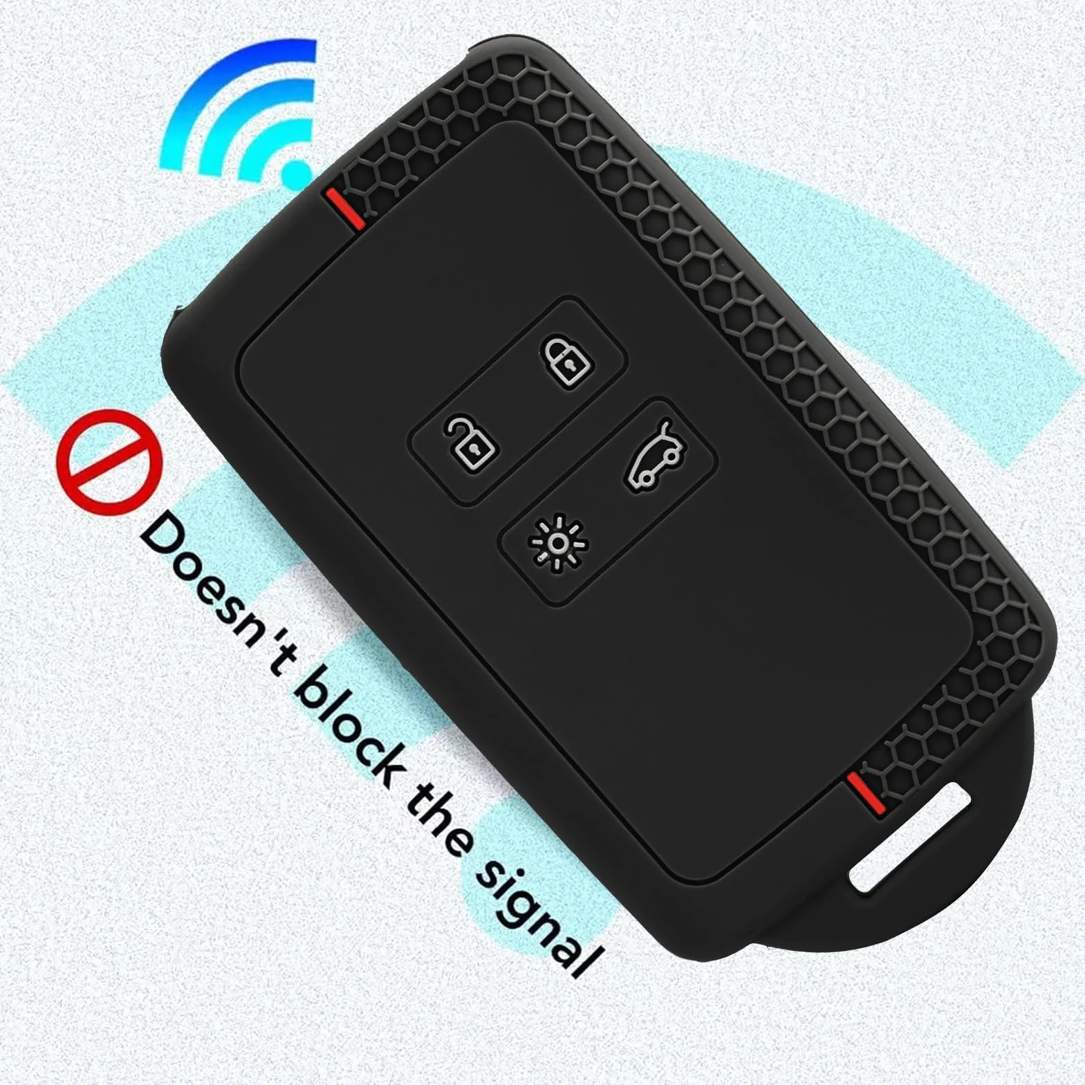 Zestaw 2 etui na kluczyki samochodowe do Renault Clio Megane Koleos Kadjar Kangoo Twingo Talisman Captur Space Dacia Duster Silikonowe etui na klucze, 3 przyciski (czarne czerwone)