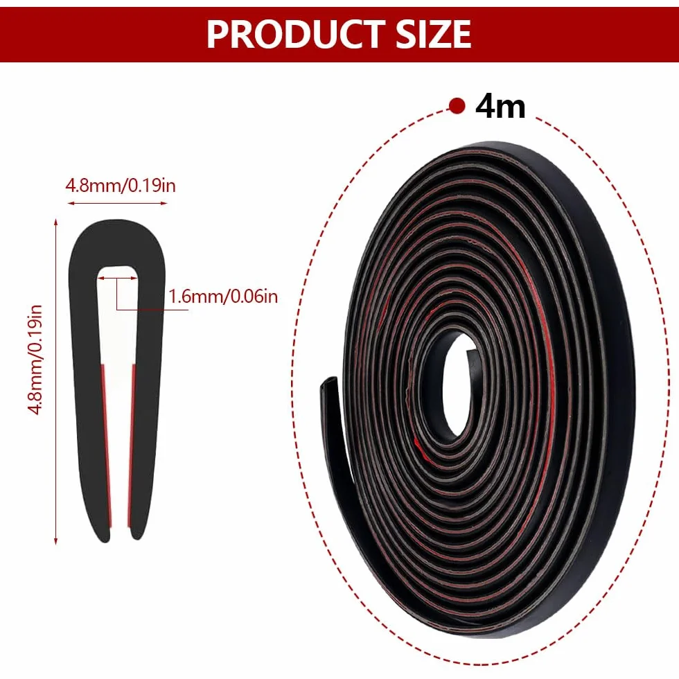 Gumowa uszczelka profil U samoprzylepna do płyt 1,6 mm ochrona krawędzi
