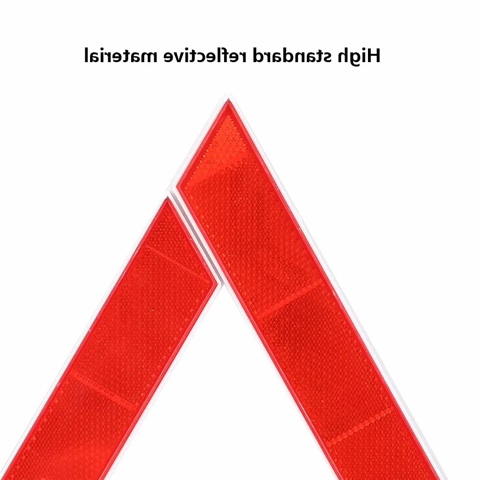 Odblaskowy trójkąt, trójkątny znak ostrzegawczy, czerwona atrakcja dla budownictwa drogowego