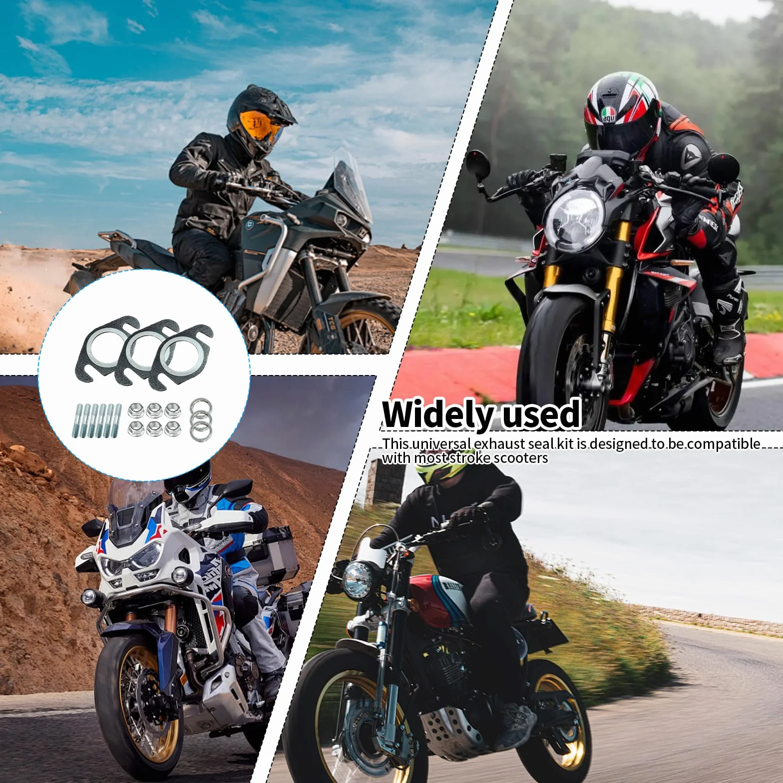 Uszczelka do rury wydechowej, 18 sztuk, uszczelka kolektora wydechowego z bolcem stojącym, uszczelki rury wydechowej do Peugeot 2t 50cc 2t Roller