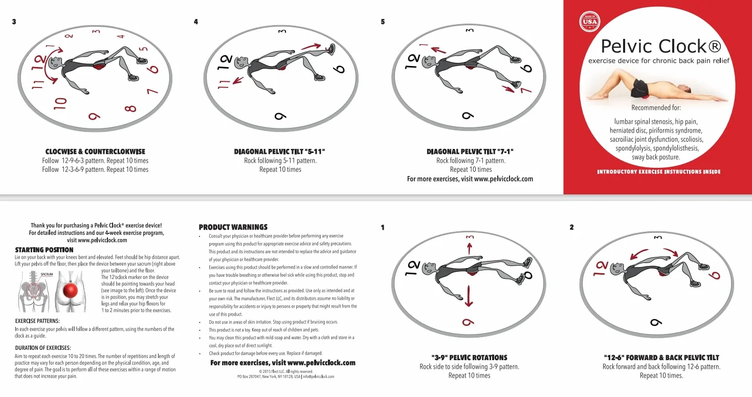 Pelvic Clock® Urządzenie do ćwiczeń do przewlekłej ulgi w bólu bioder i dolnej części pleców