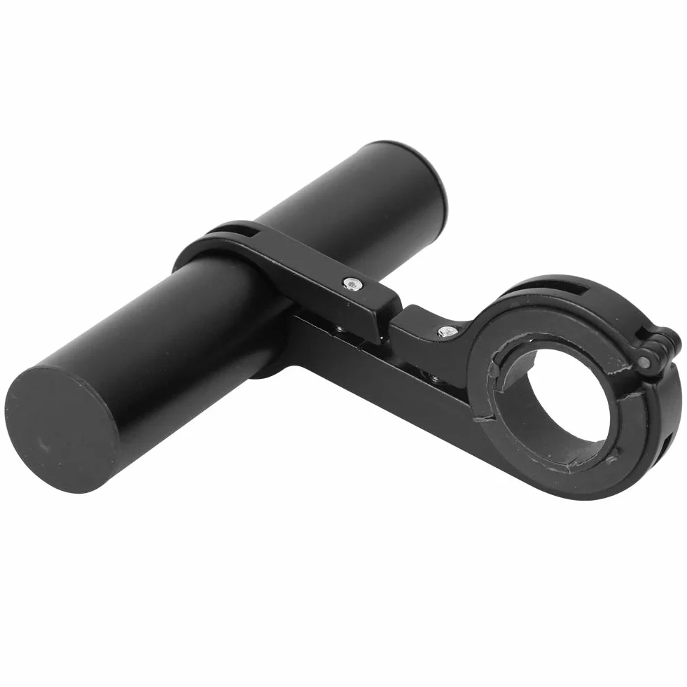 CHICIRIS Przedłużenie Kierownicy Roweru, Wspornik Przedłużający ze Stopu Aluminium 10 Cm do Telefonu z lampką rowerową, ze śrubą Stali Nierdzewnej i wzmocnioną konstrukcją (BLACK)