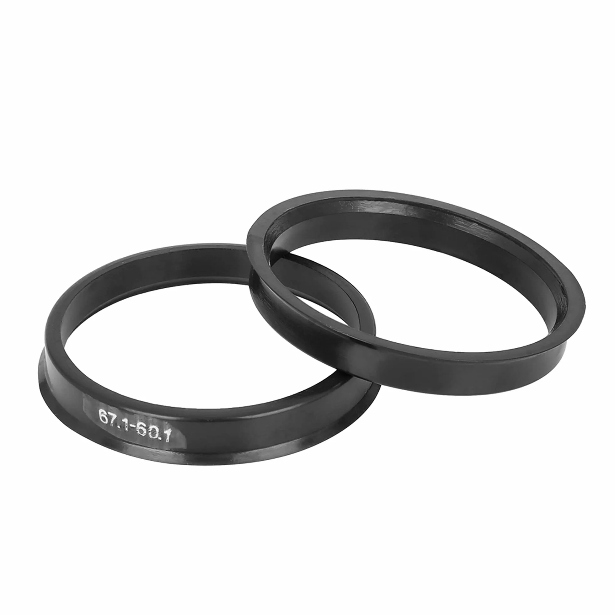 X AUTOHAUX 4 sztuki pierścieni centrujących z tworzywa sztucznego, uniwersalne pierścienie dystansowe od 67,1 do 60,1 mm, czarne