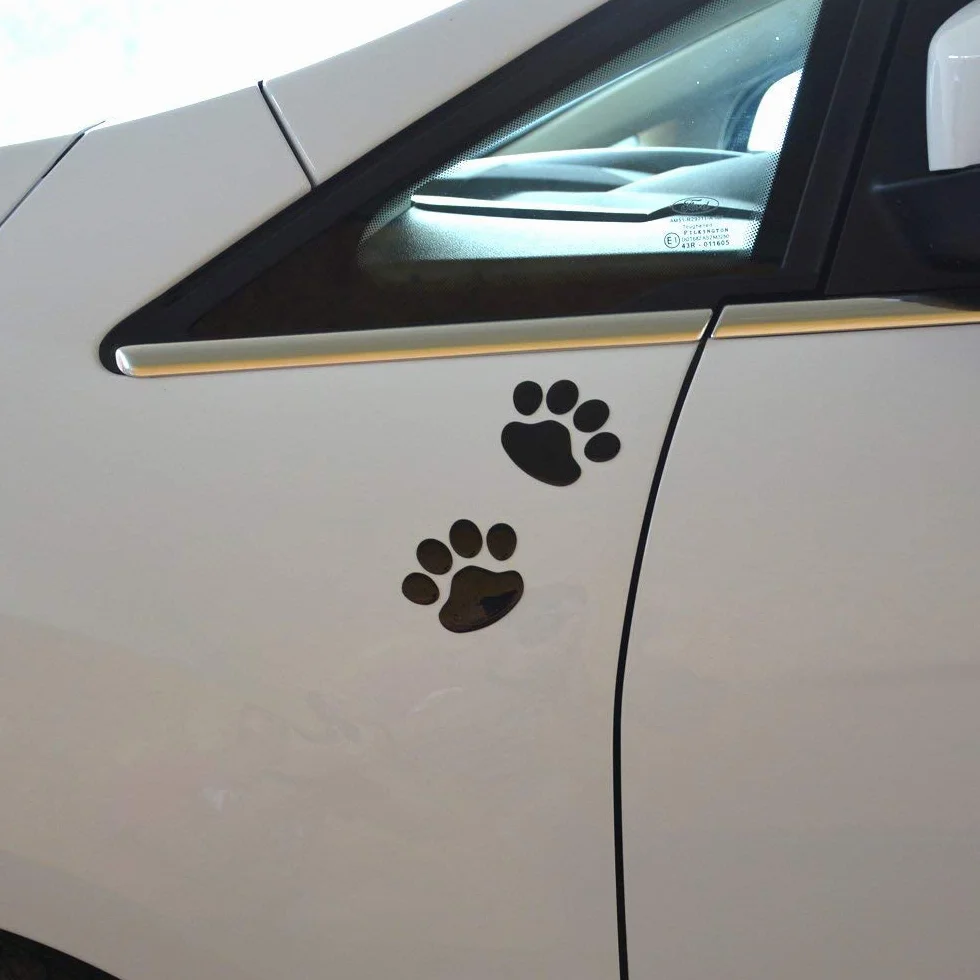 Czarna 3D chromowana łapa psa ślad naklejka naklejka auto samochód emblemat kalkomania dekoracja (czarna)
