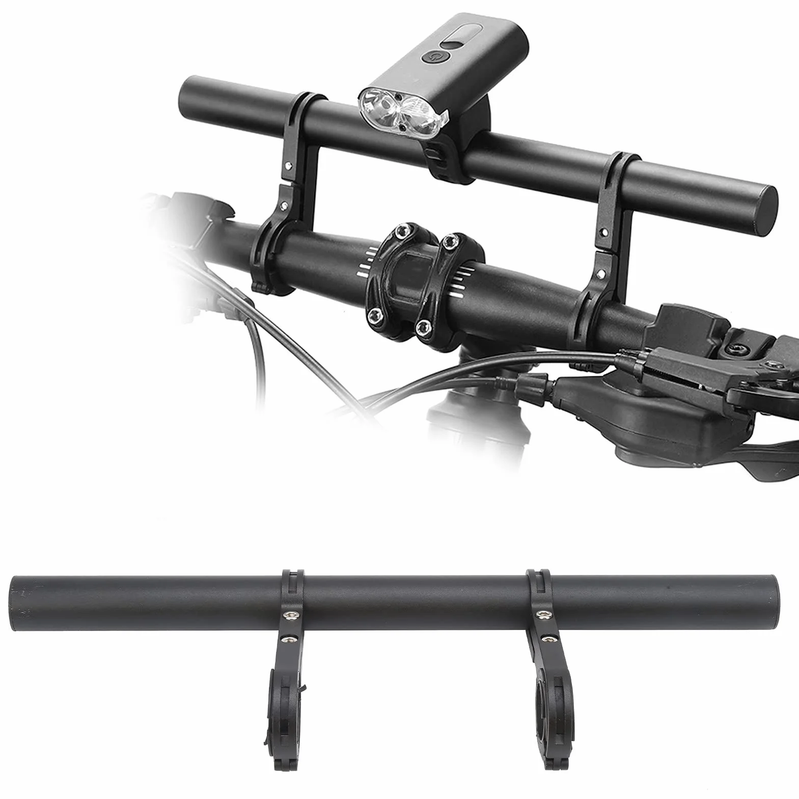 Przedłużenie Kierownicy Rowerowej, Przedłużenie Kierownicy Rowerowej 30 Cm, Drążek Montażowy Reflektora Rowerowego ze Stopu Aluminium do Motocykla