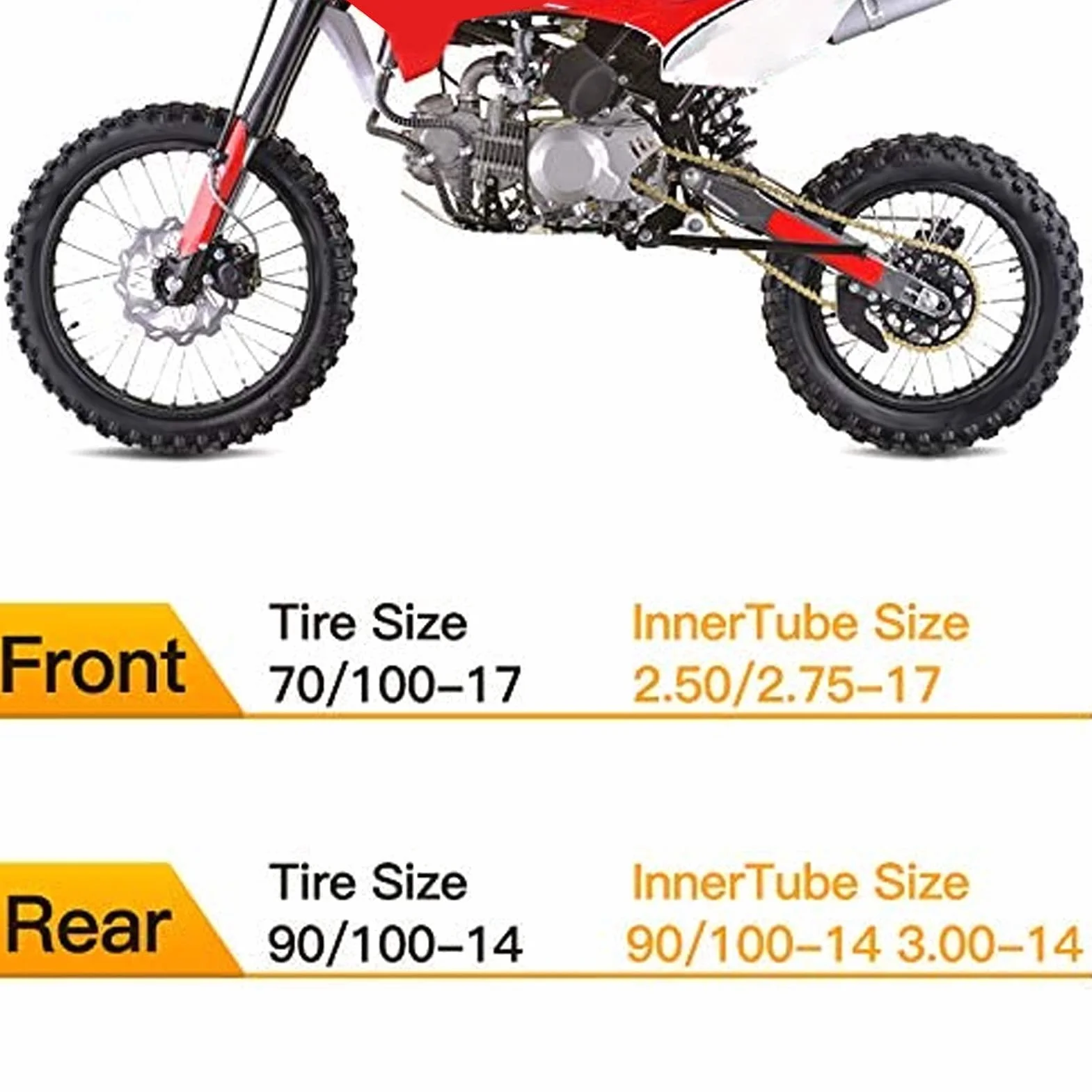 Yctze Dętka Tylna Opona Motocykle Dętka Tylna Opony 90/100-14 (3.00-14) in dla Pit Pro Trail Big Foot Dirt Bike 125cc 140cc