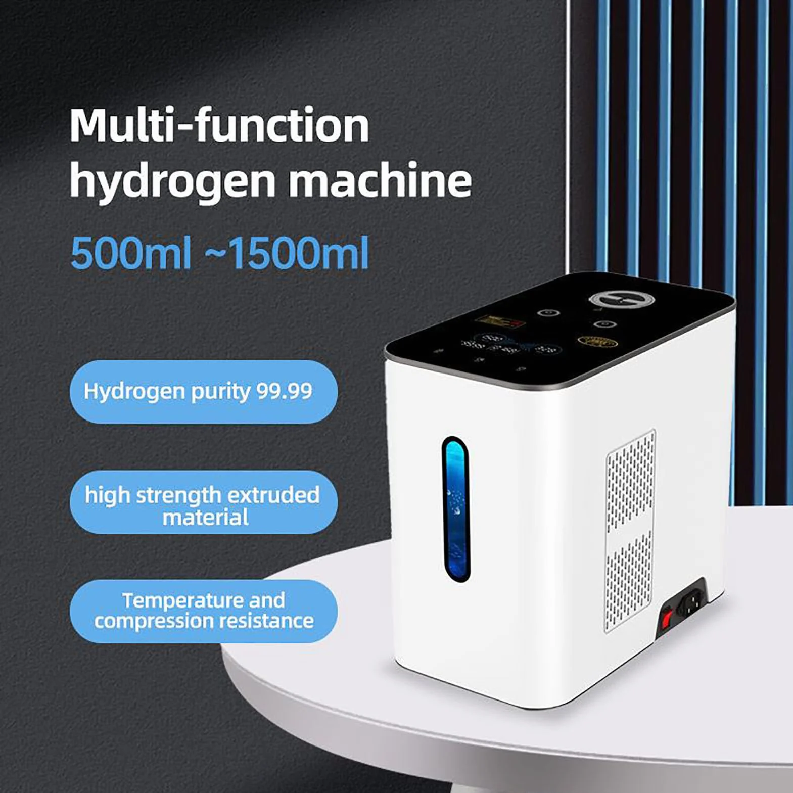 Generator wodoru PEM Tech 500/1000/1500 ml/min H2 inhalator wysoka czystość 99,99% dwa wyjścia 500ml