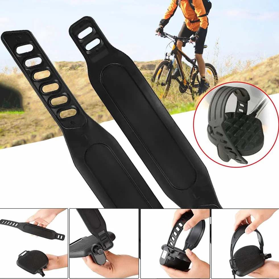 SEMINISMAR Paski do Pedałów Rowerowych, 2 Pary (4 sztuki), Nylon, Uniwersalne, Rower Stacjonarny