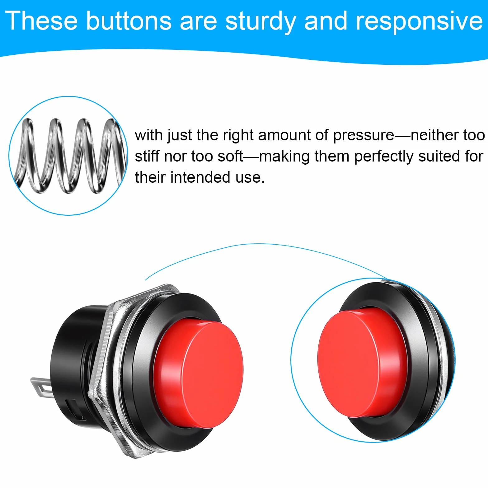 Przełączniki Push Button Momentary 16 mm 3A 250V AC 2-biegunowe 24 sztuki