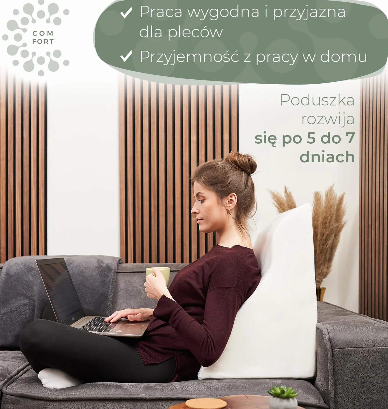 Poduszka klinowa z pianki memory do czytania i spania, ergonomiczne podparcie pleców