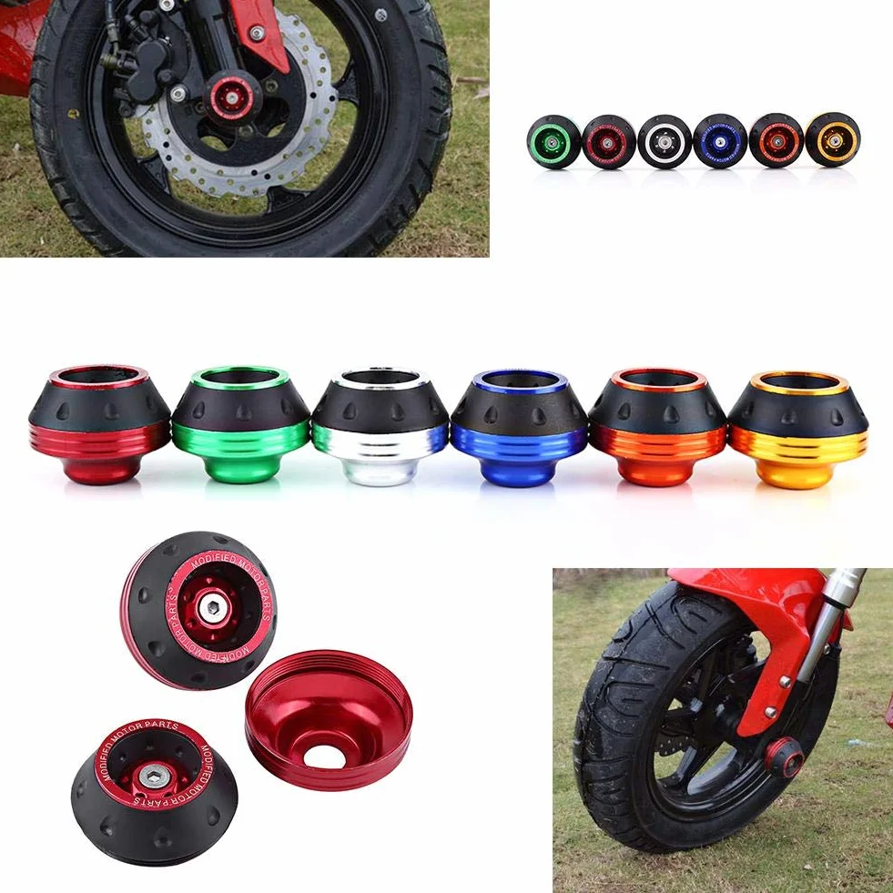 KIMISS Ochronne prowadnice ramy przedniego widelca dla motocykla i skutera, niebieskie, CNC aluminium, zabezpieczenie przed upadkiem