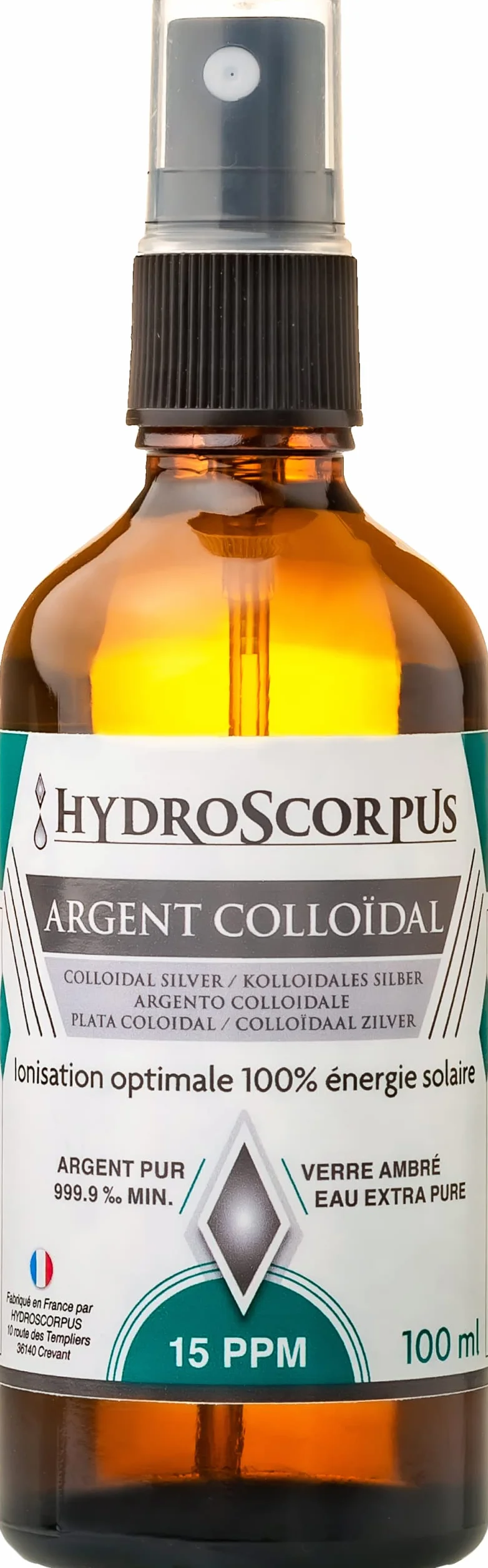 Srebro koloidalne 15 PPM●Spray 100 ml SZKTO● 100% naturalny ●Optymalna jonizacja 100% słonecznej●100% ochrona produktów kompostowalnych ..