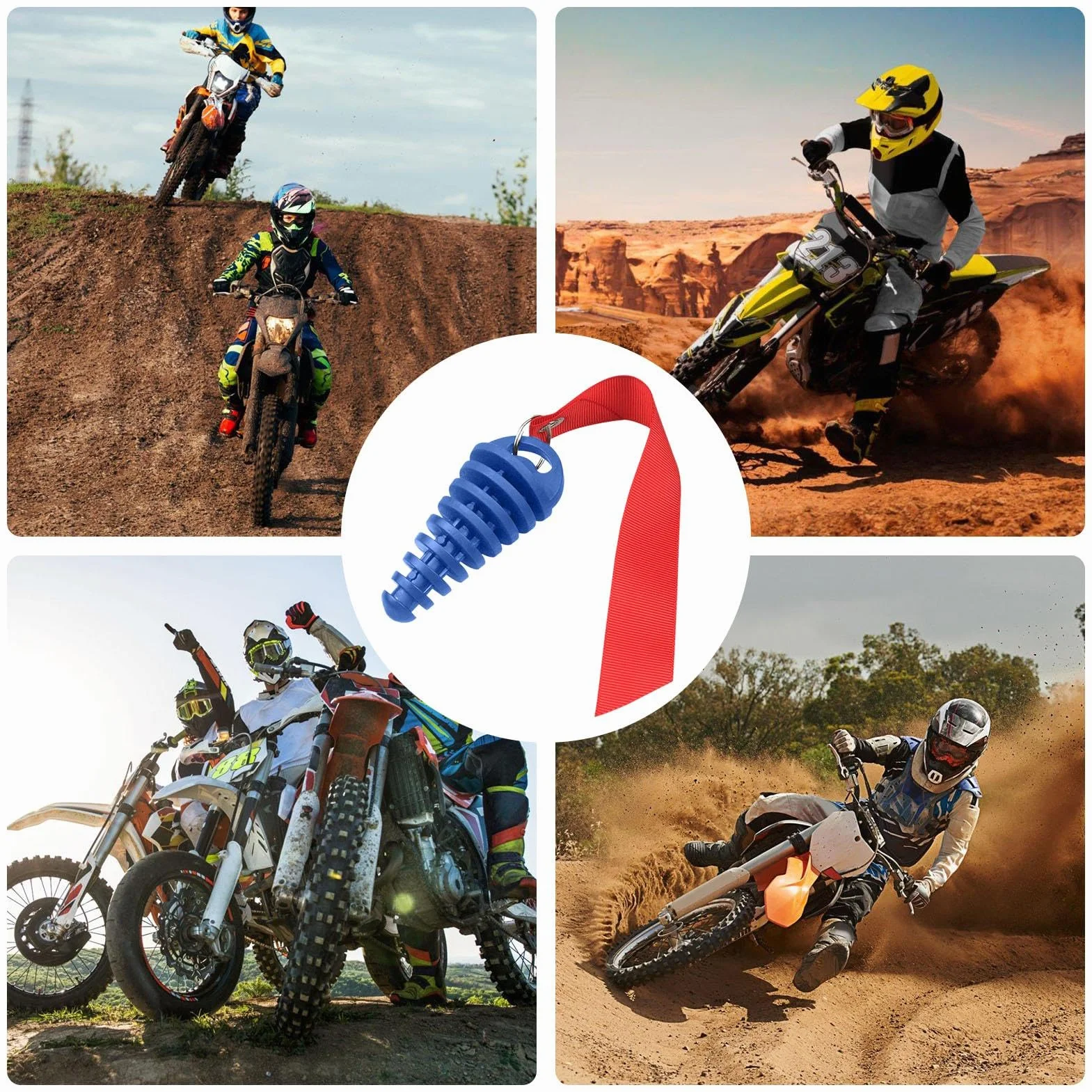 Korek do mycia, korek wydechowy motocykla | 2-suwowy korek do mycia motocykla - korek wydechowy Dirtbike z banerami tłumika wydechowego, usuń start