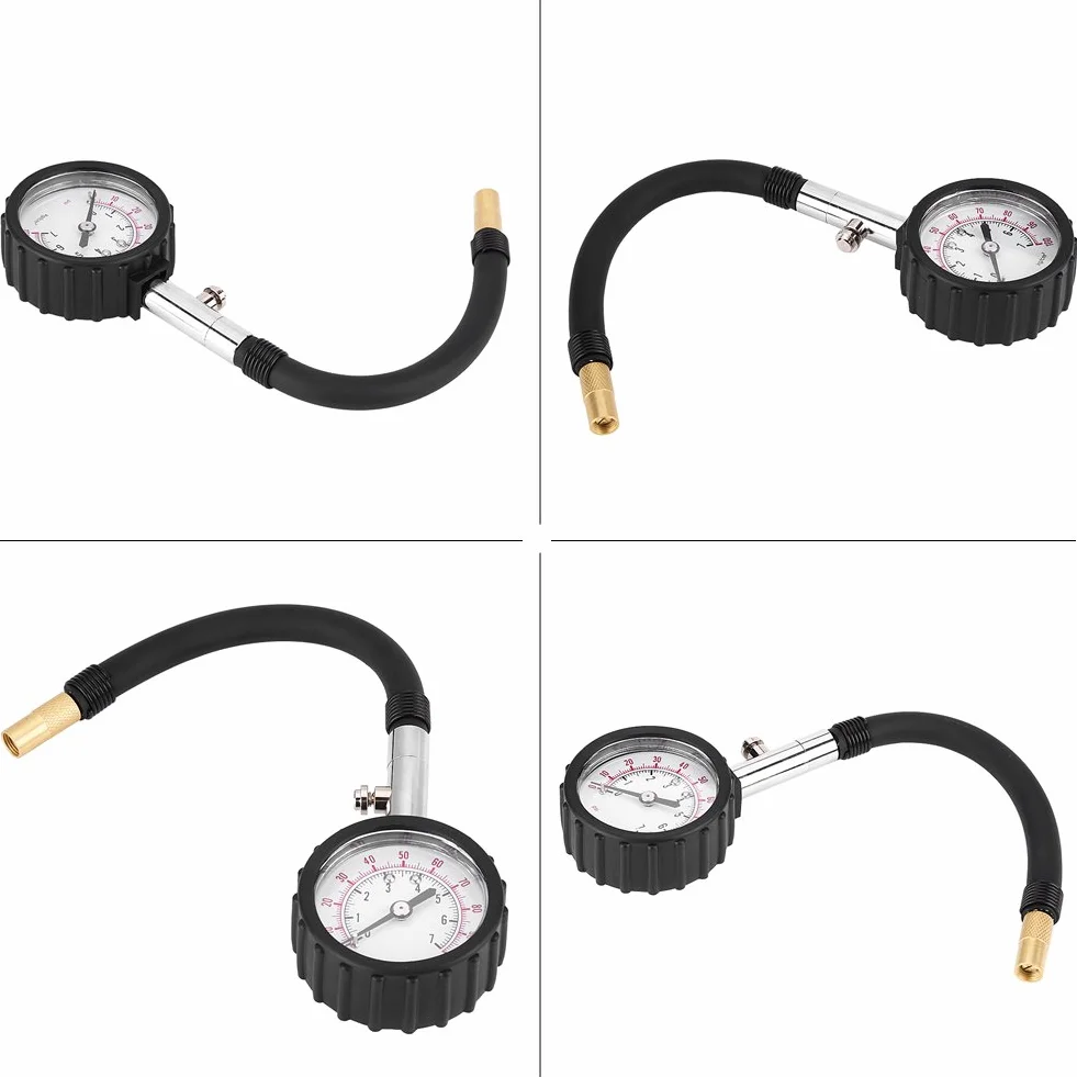 Akozon - Manometr do opon samochodów osobowych, ciężarowych, motocykli, rowerów (0-100psi, 0-7kg / cm2)