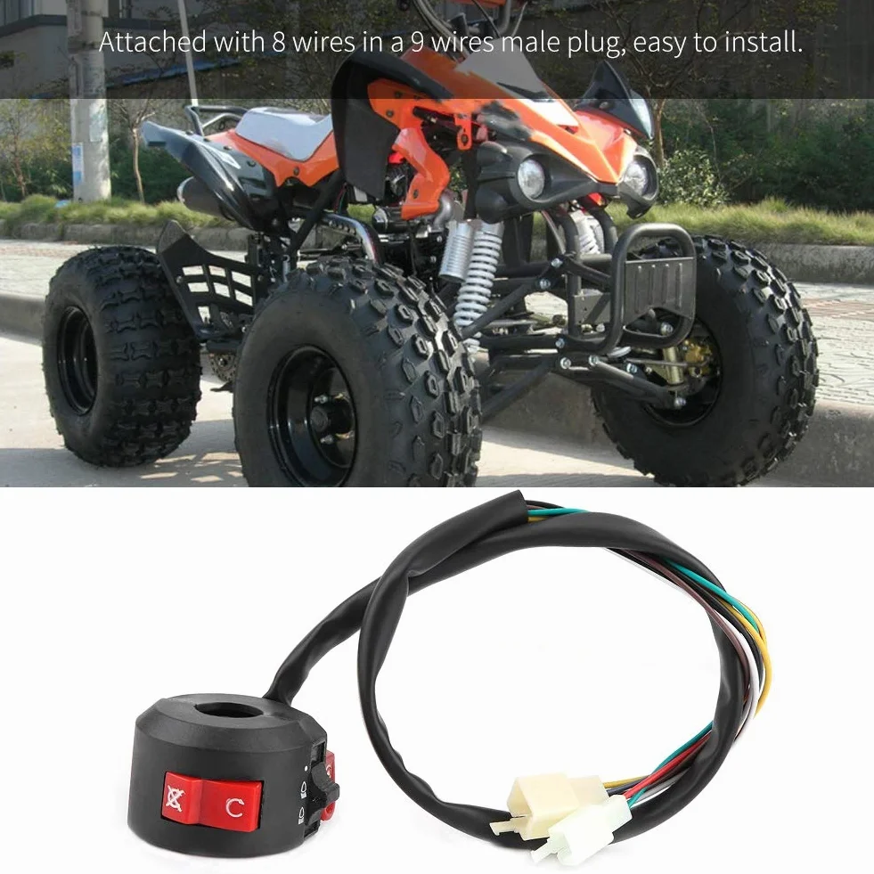 przełącznik na kierownicę motocykla, przełącznik na lewą kierownicę motocykla Start ON-OFF włącznik światła dla ATV Quad