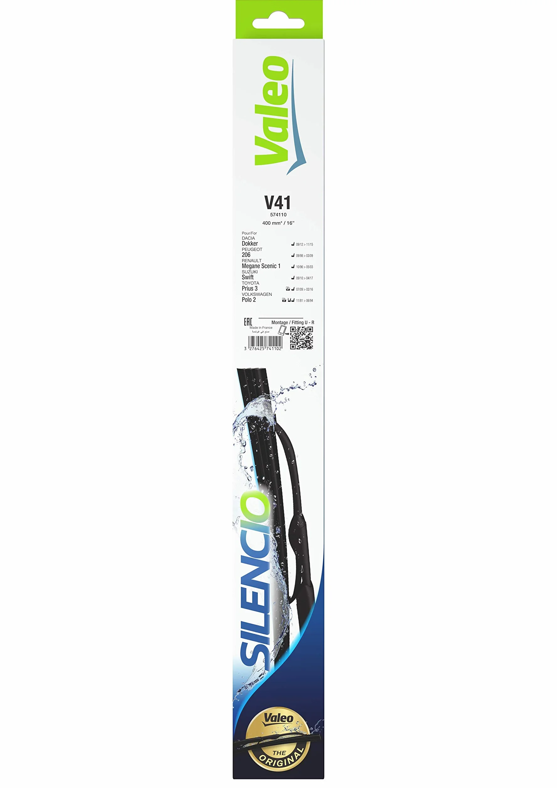VALEO Silencio Wycieraczka Przedniej Szyby 400mm V41 Konwencjonalna 574110