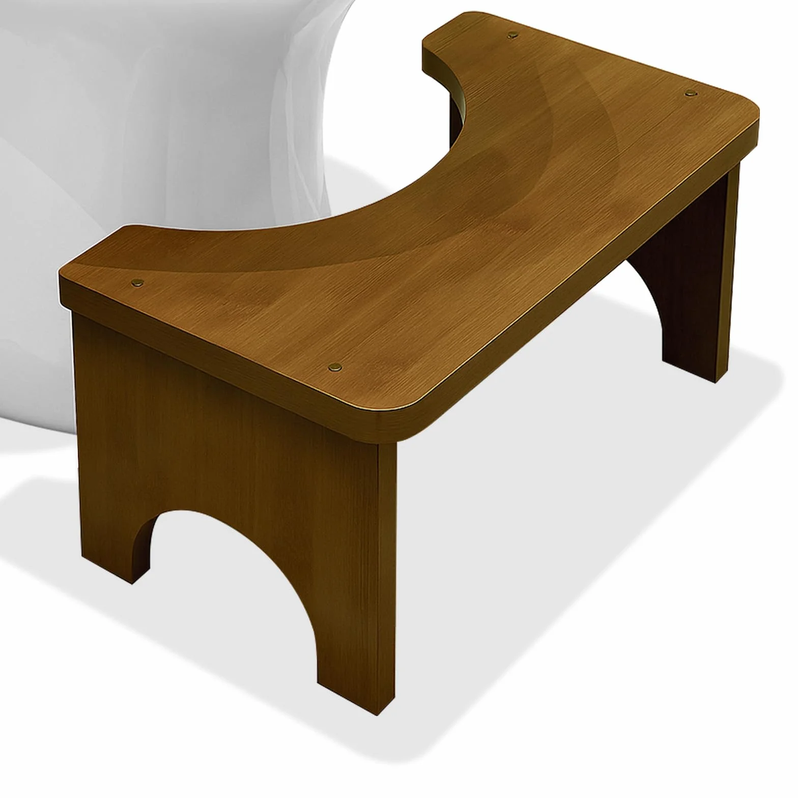 Bambusowy taboret toaletowy 37x20x17 cm ergonomiczny dla dorosłych