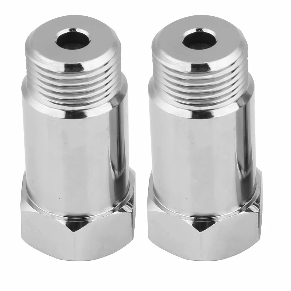 Wymiana czujnika tlenu na przedłużenie czujnika tlenu, adapter czujnika tlenu, 2 szt. 45mm M18 * 1.5 sprawdź adapter światła silnika O2 przedłużacz czujnika tlenu Spacer uniwersalny