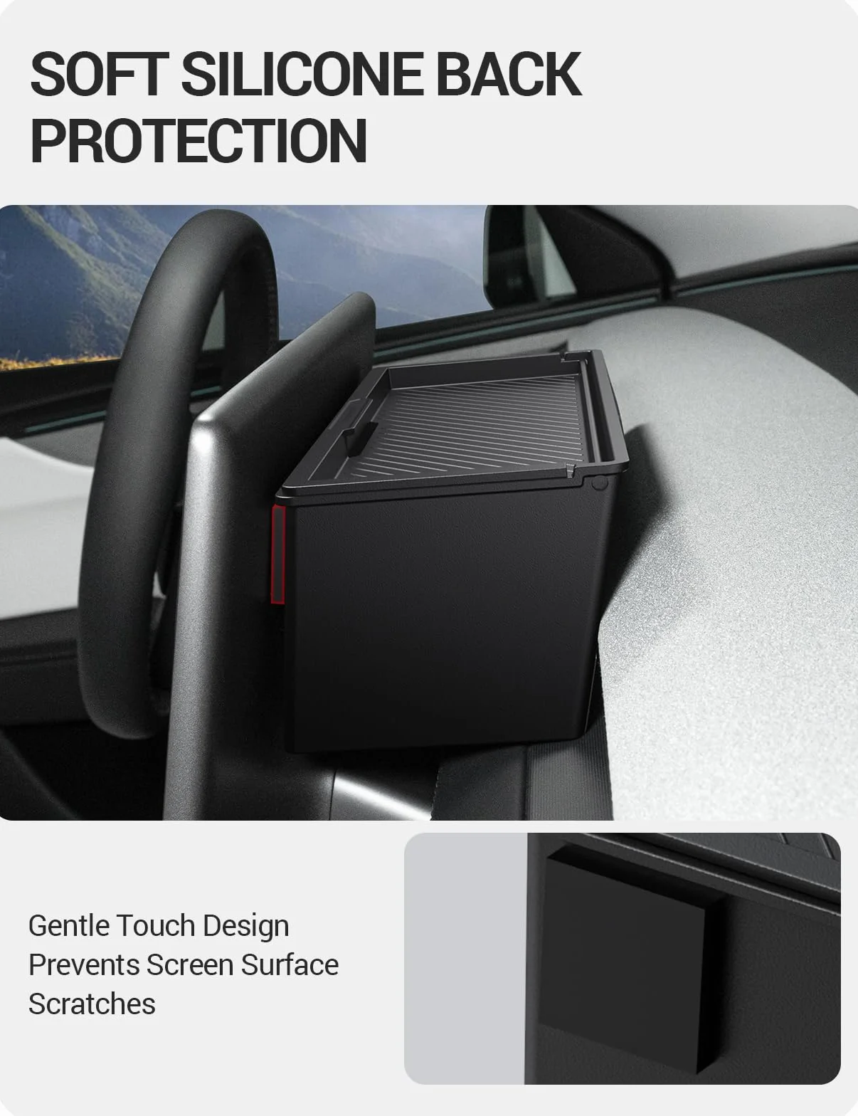 BASENOR Skrytka Pod Ekranem Dla 2026 Tesla Model Y Model 3, Ukryty Organizator Deski Rozdzielczej Z Pokrywą Chroniącą Prywatność, Niepoślizgowy Holder Dla 2025 Model Y Juniper 2024-2026 Model 3