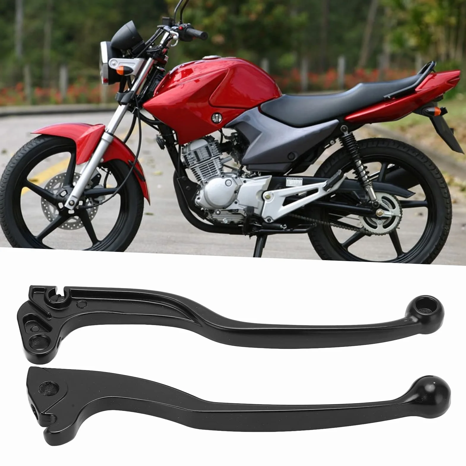 Aramox Dźwignia Sprzęgła i Hamulca Motocykla, Para, Stop Aluminium, Zamiennik dla YBR 125 2002-2013