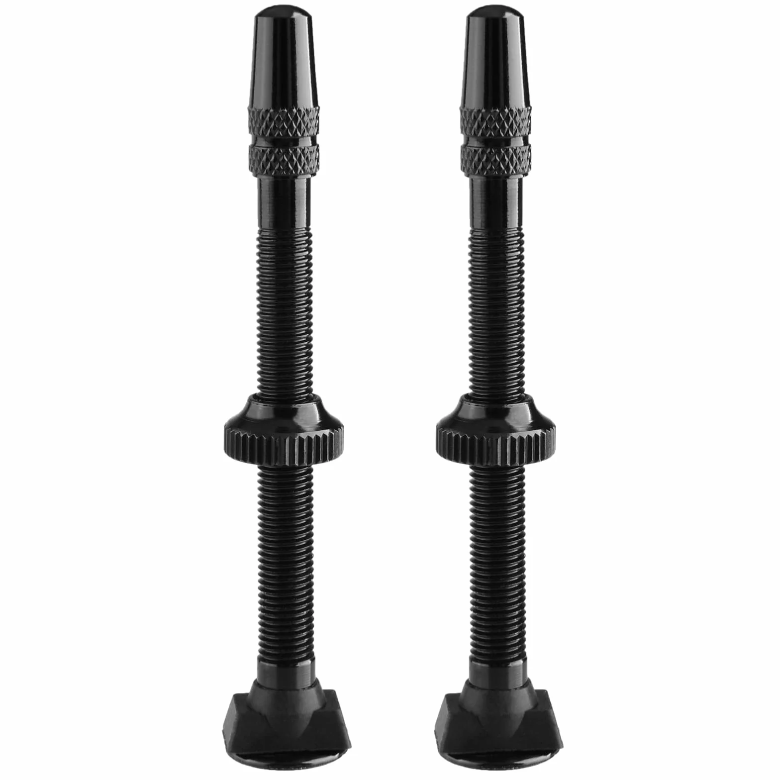 TRIWONDER Zawory rowerowe bezdętkowe 40 mm 60 mm trzonek zaworu 2 sztuki do rowerów szosowych MTB Opony bezdętkowe (Czarny - 60 mm)