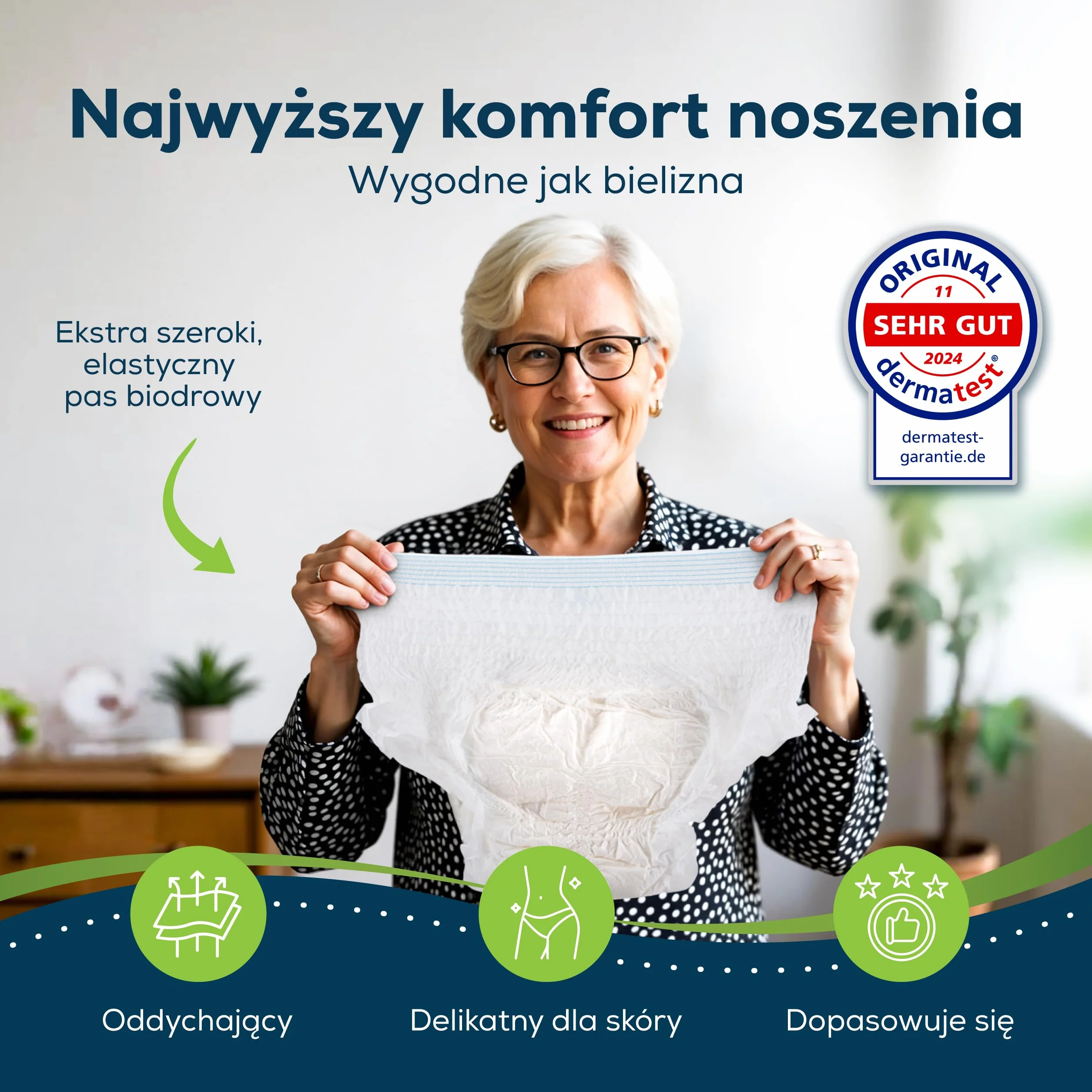 Sensalou Spodnie na nietrzymanie moczu dla dorosłych S, 44 sztuki, jednorazowe pieluchy podciągane, maksymalna chłonna bielizna, mały rozmiar 70-110