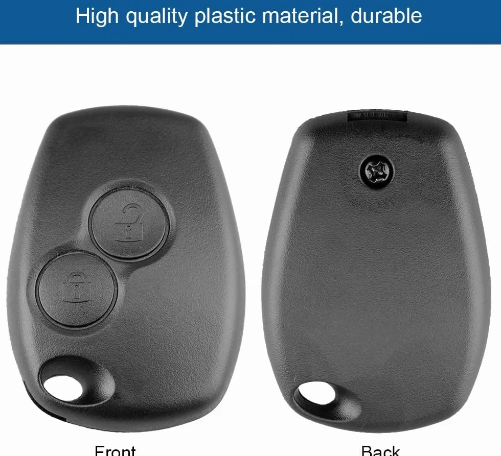 Obudowa kluczyka samochodowego, 2 sztuki, 2 przyciski, kompatybilna z Renault Clio, Twingo, Kangoo, Mégane, Laguna, Trafic, Master Dacia Duster Sandero, uchwyt na brodę klucza 8,2 x 2,7 mm