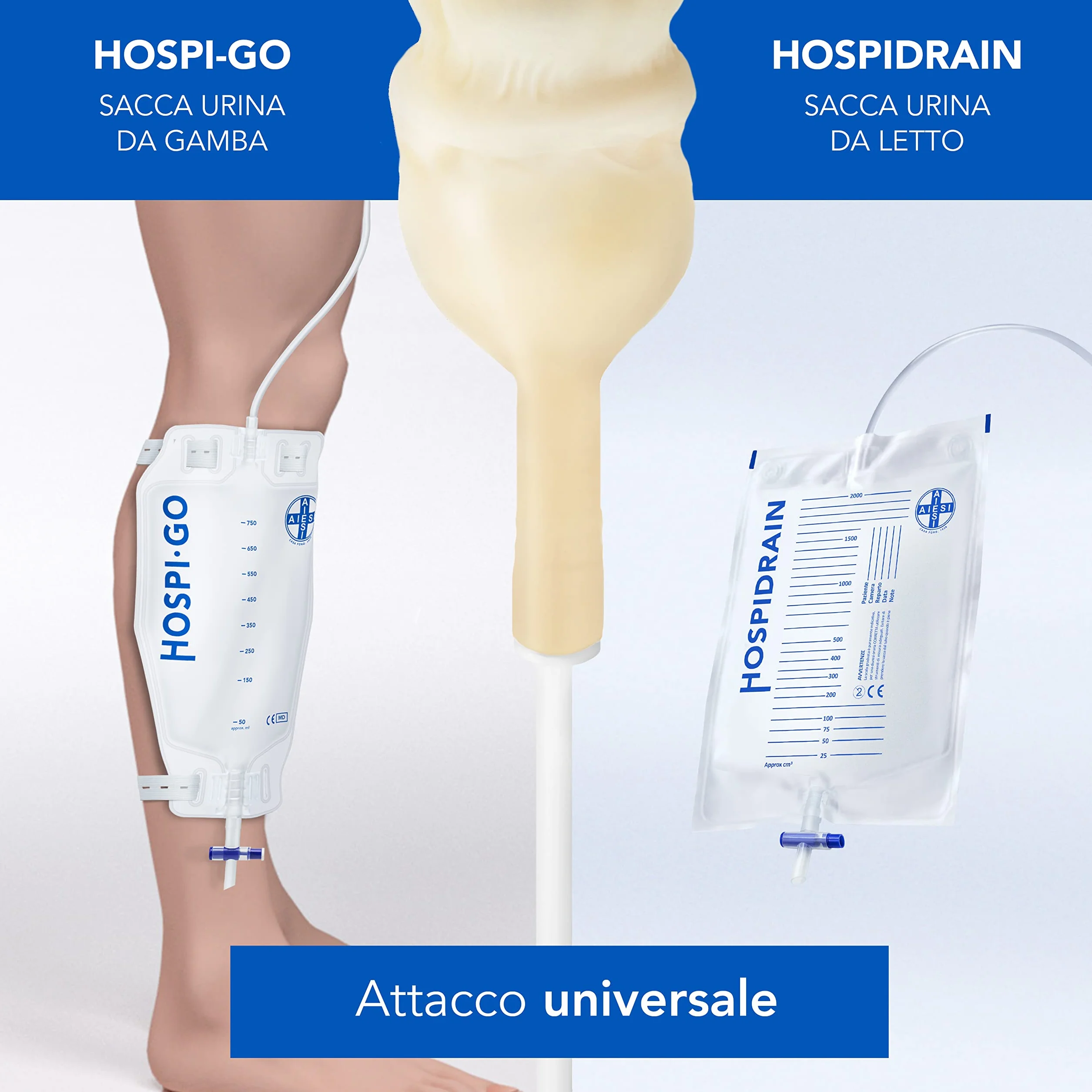 AIESI Zewnętrzny Cewnik lateksowy dla mężczyzn 25 mm HOSPISAFE opakowanie 50 sztuk